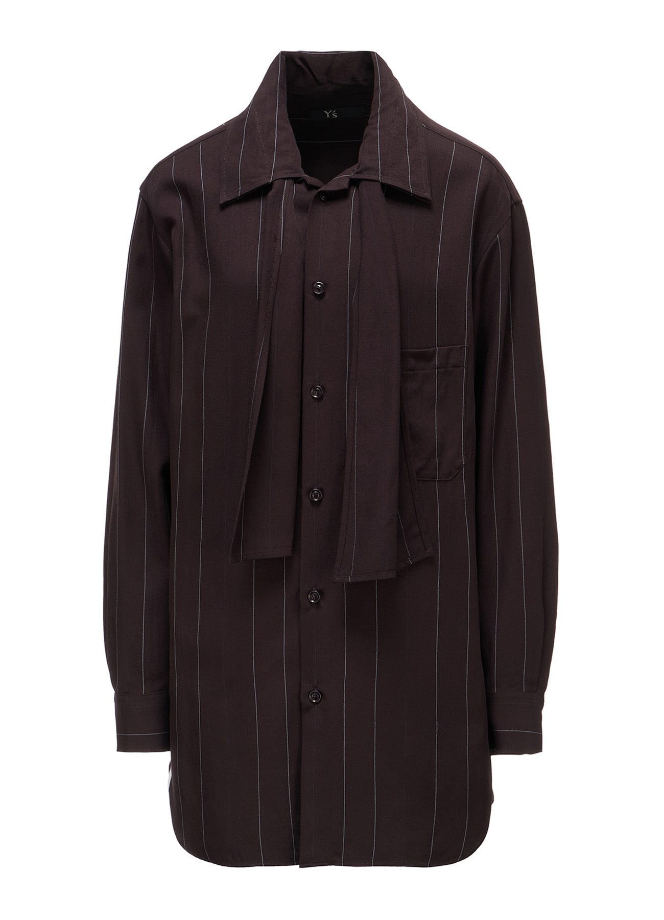PINSTRIPE BOW-NECK SHIRT