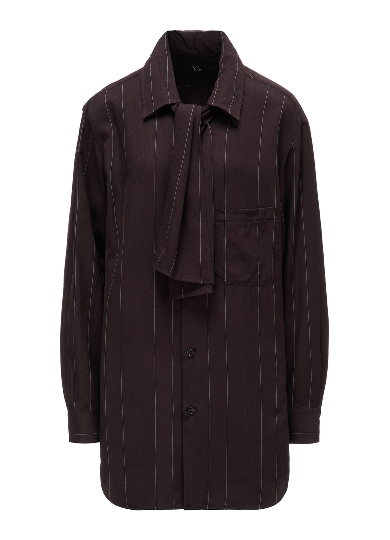 PINSTRIPE BOW-NECK SHIRT