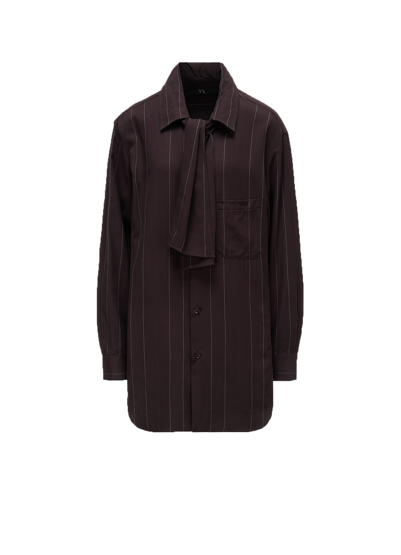 PINSTRIPE BOW-NECK SHIRT