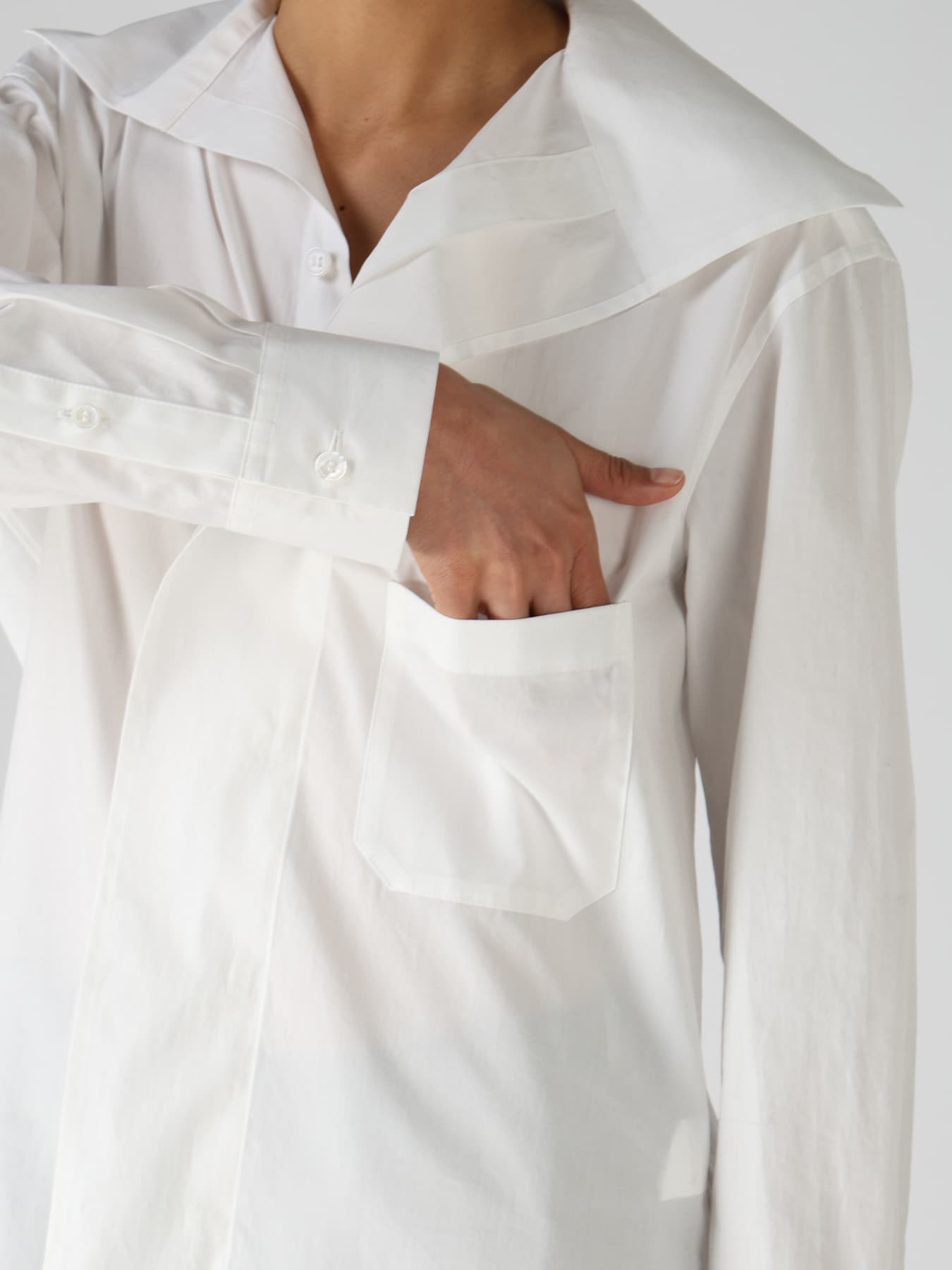100/2 COTTON BROAD SAILOR COLLAR SHIRT