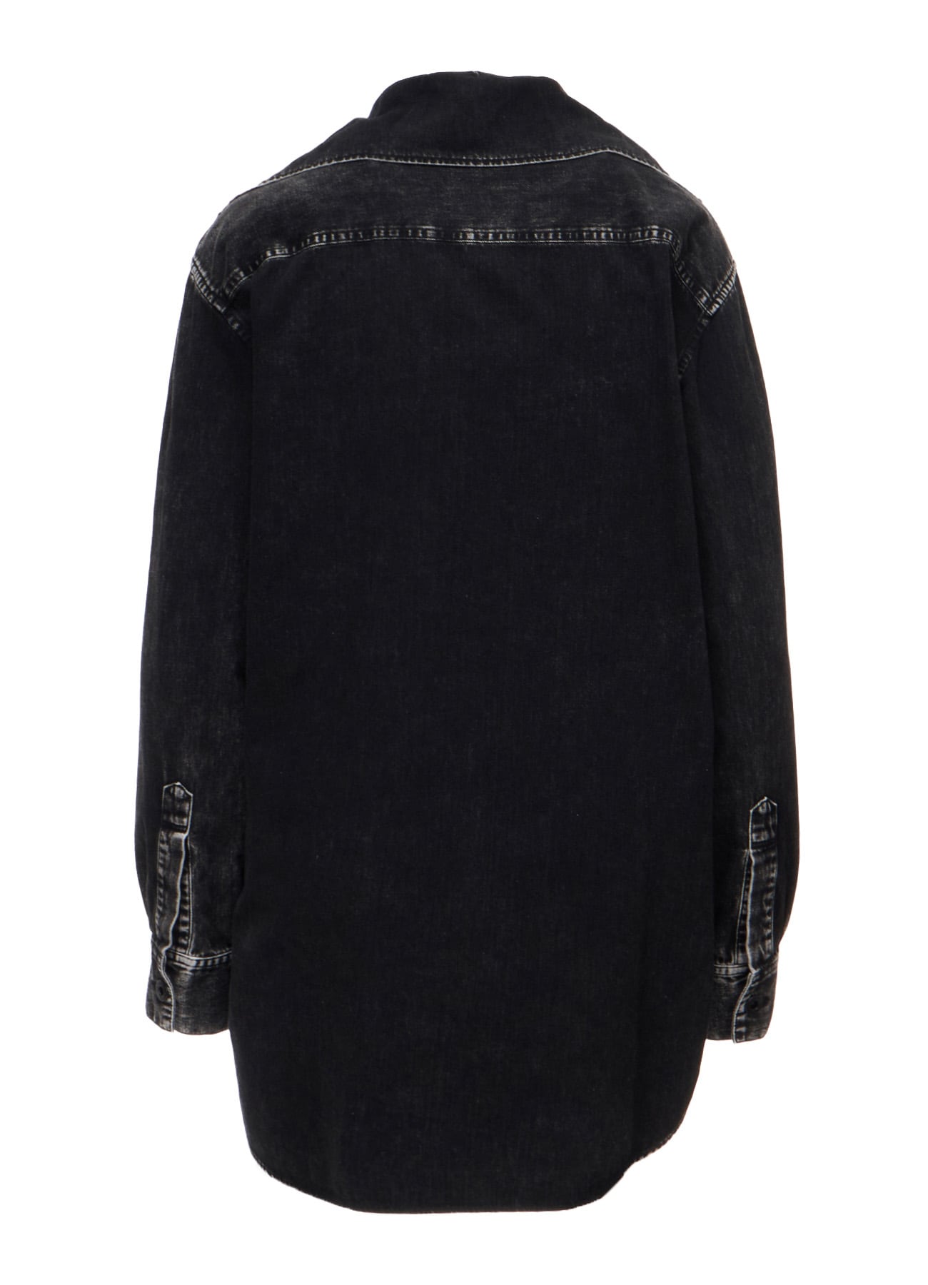 6OZ DENIM CHEMICAL WASH SAILOR COLLAR SHIRT
