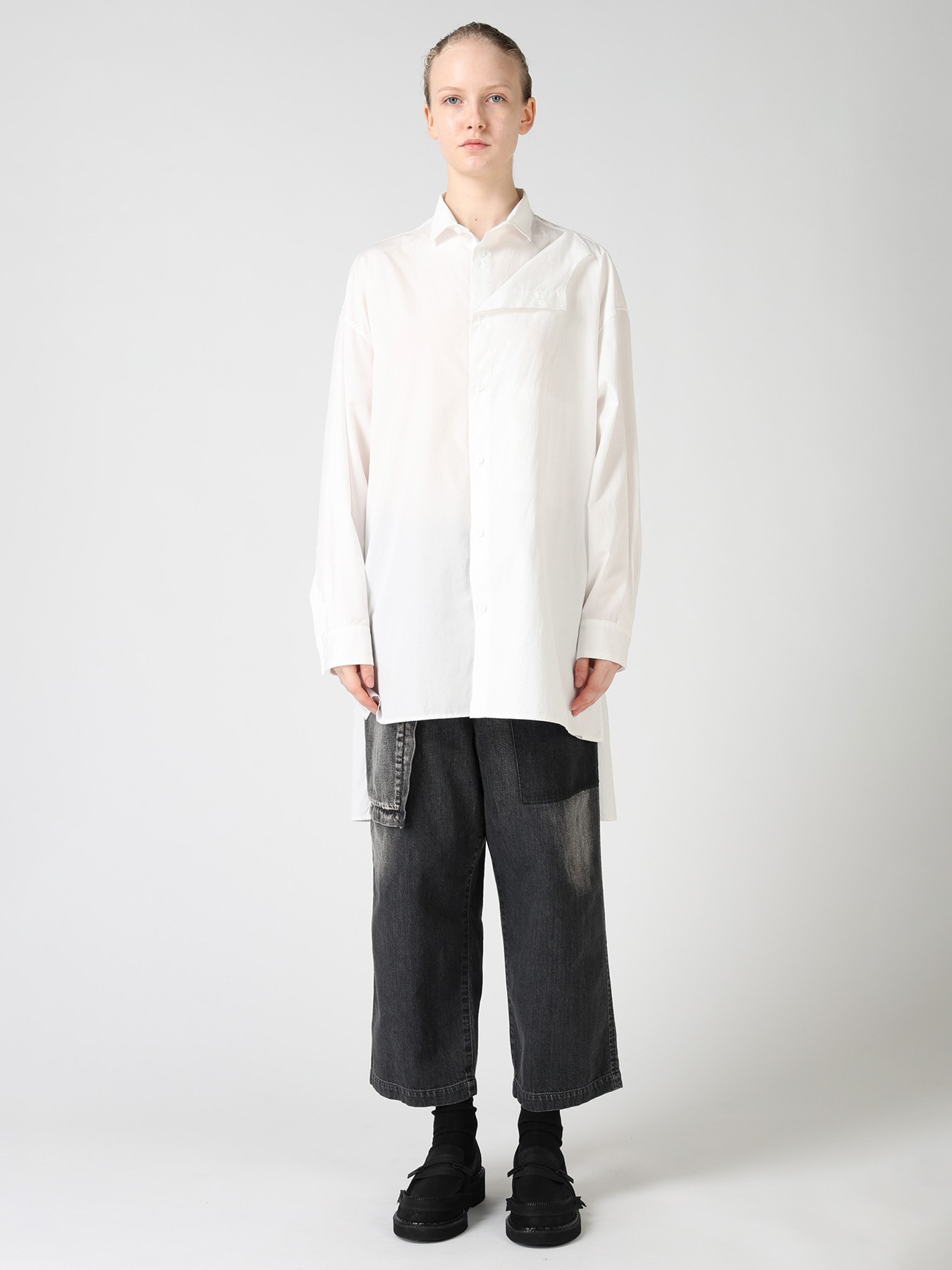 100/2 COTTON BROAD DOUBLE-LAYER BLOUSE