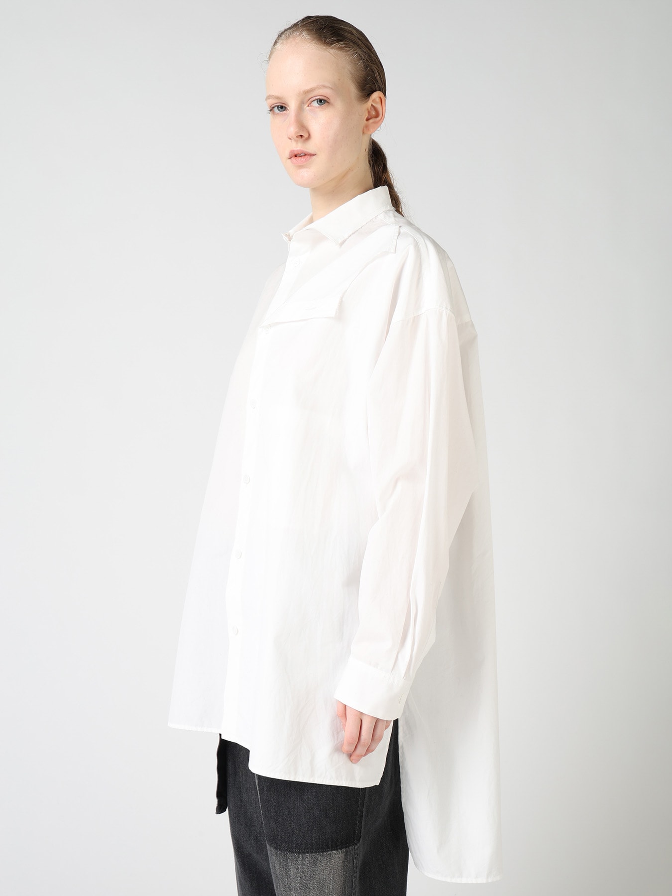100/2 COTTON BROAD DOUBLE-LAYER BLOUSE