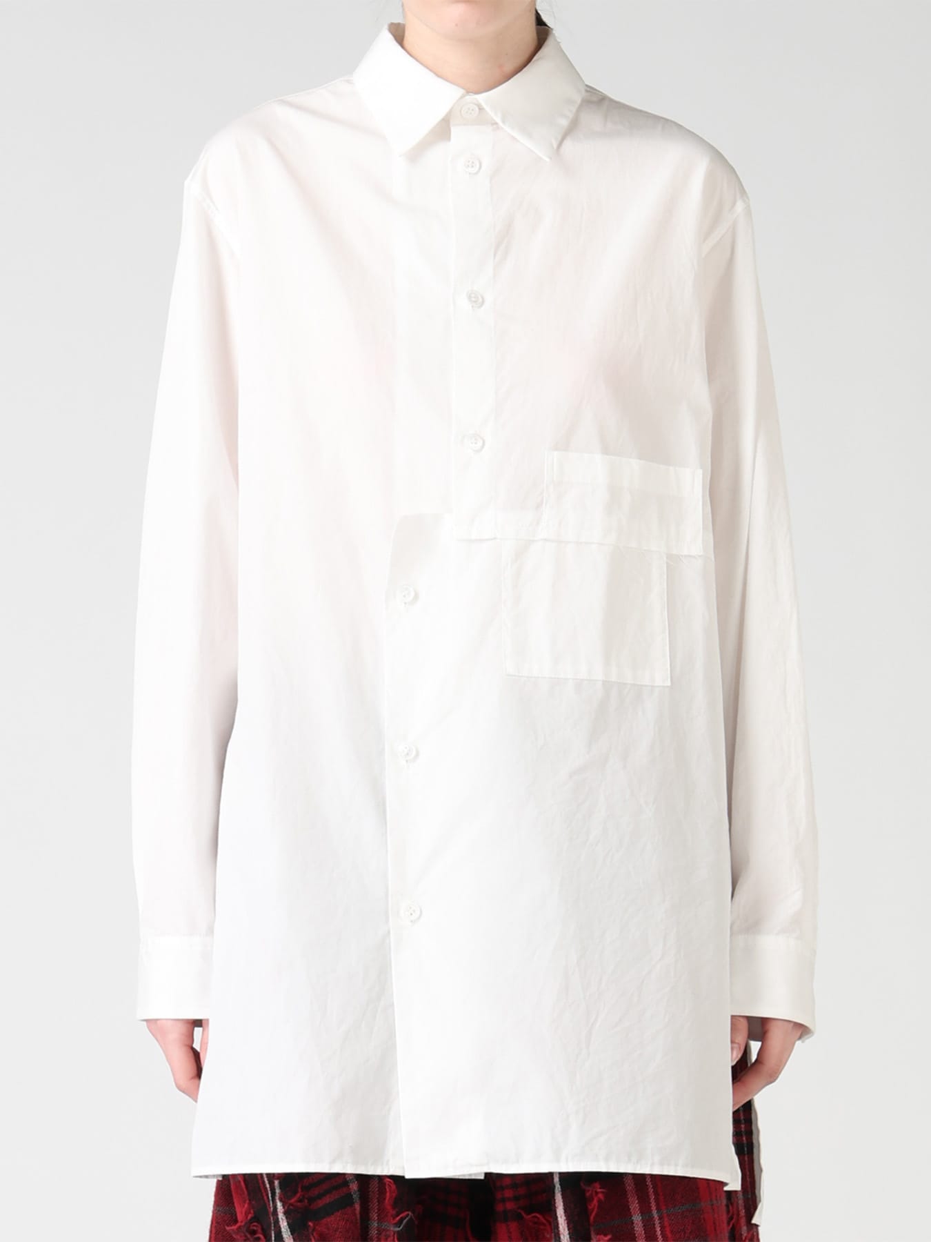 100/2 COTTON BROAD SHIFTED PANEL BLOUSE