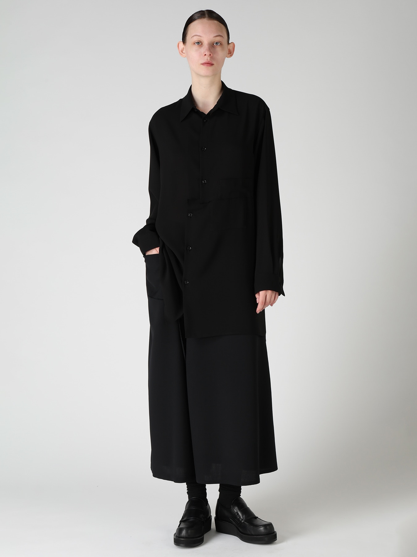 TA/PE GEORGETTE SHIFTED PANEL BLOUSE