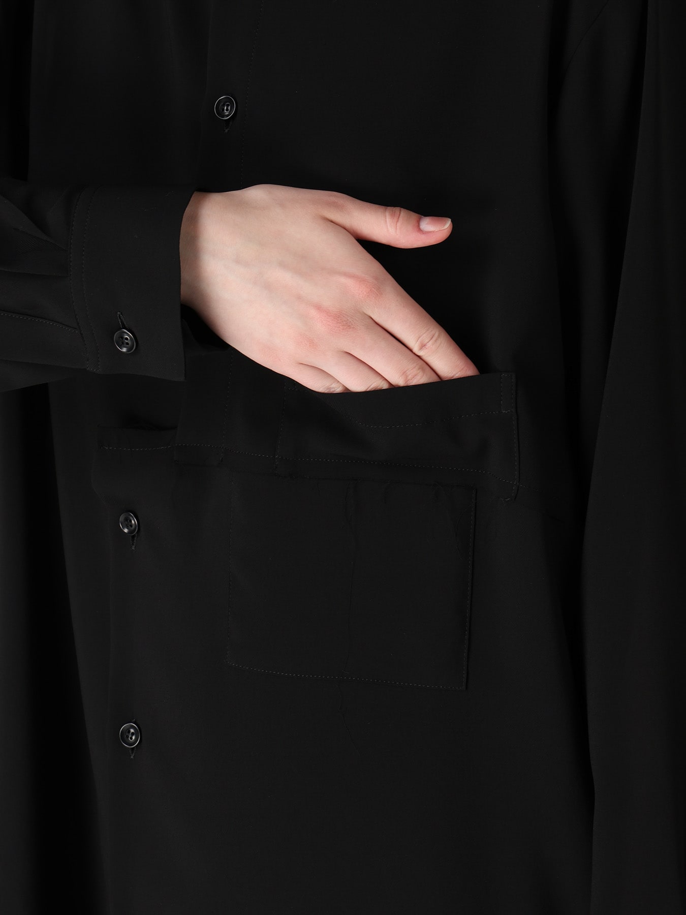 TA/PE GEORGETTE SHIFTED PANEL BLOUSE