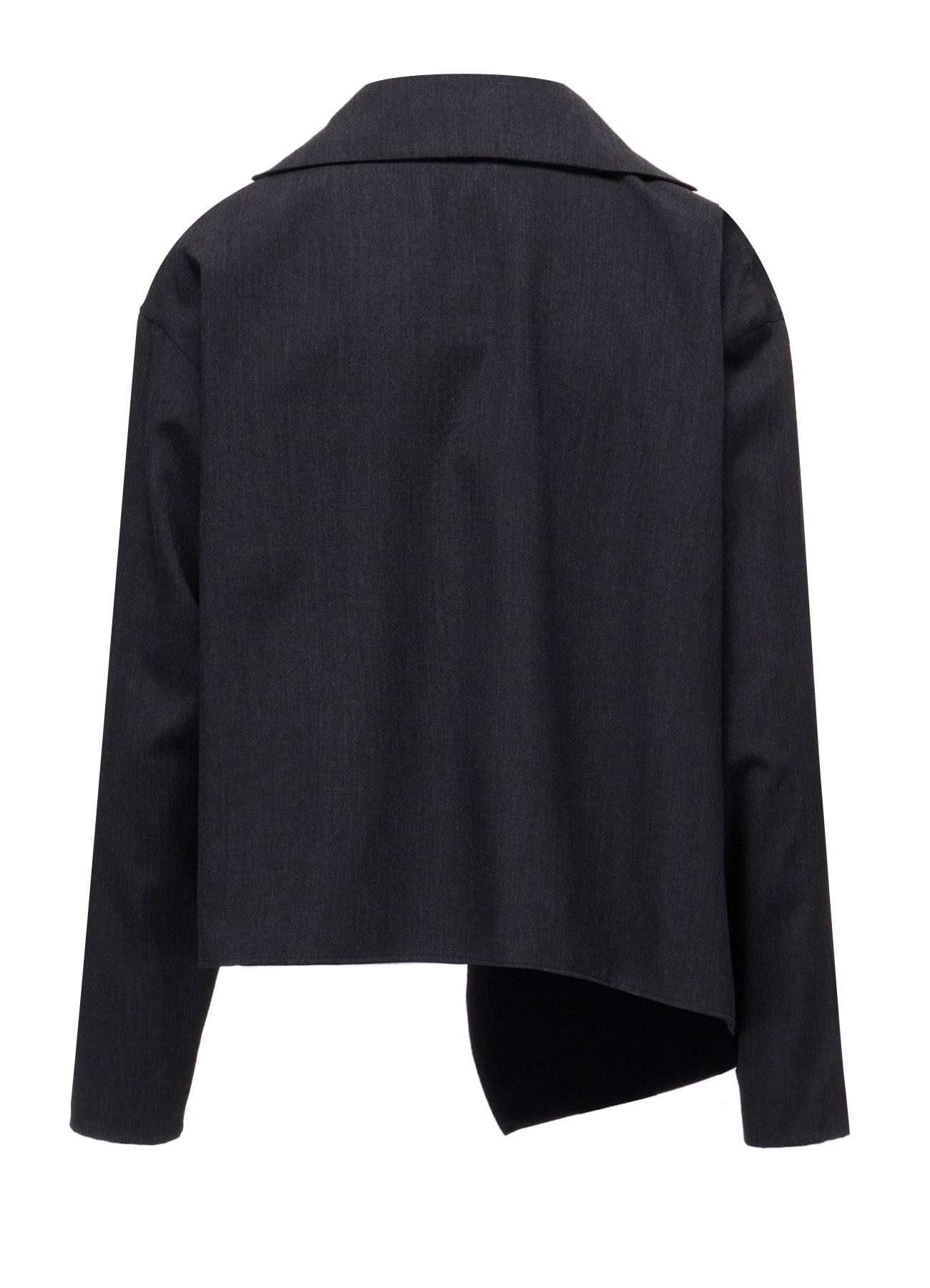 WOOL GABARDINE DRAPE BLOUSE