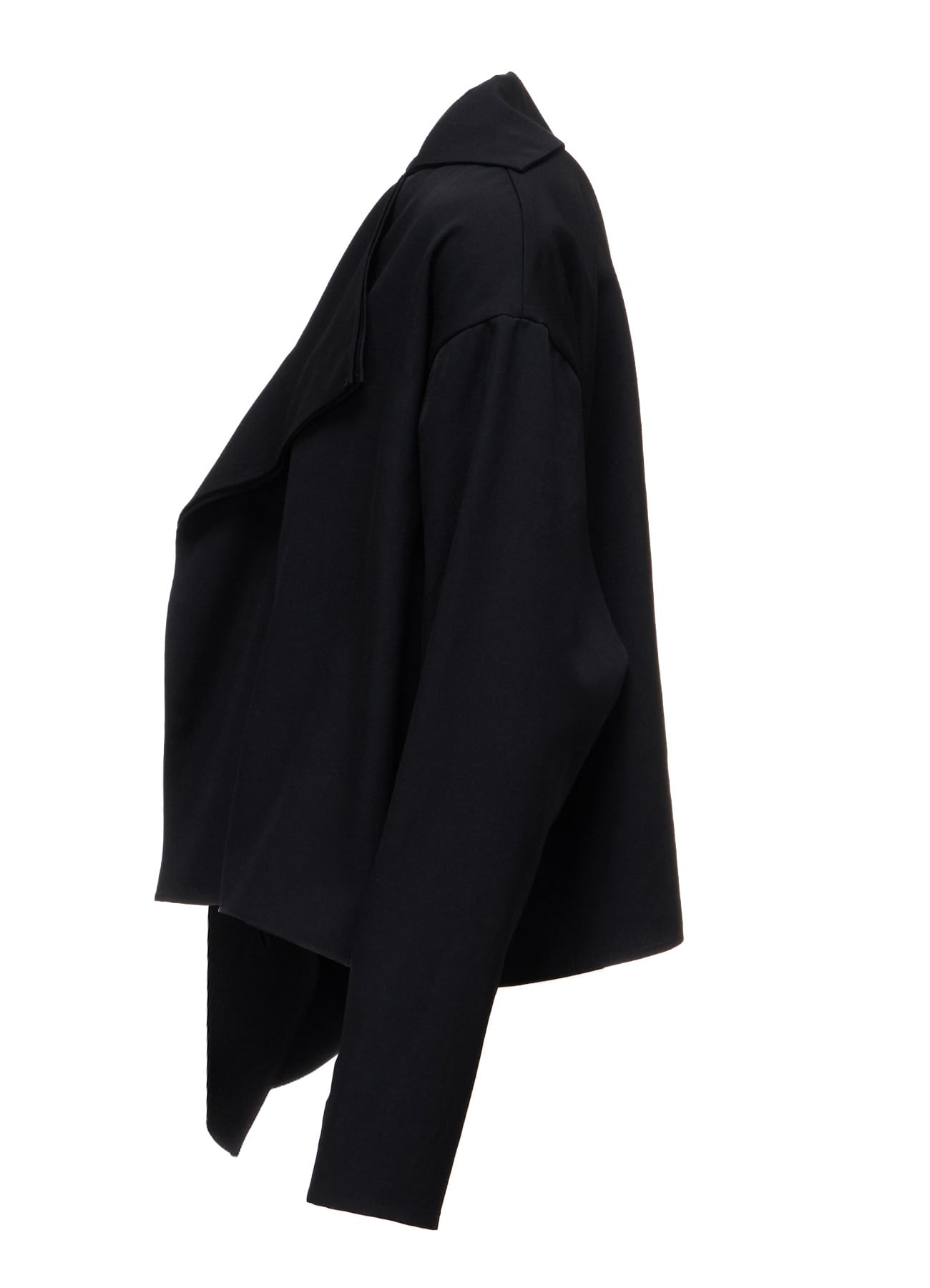 WOOL GABARDINE DRAPE BLOUSE