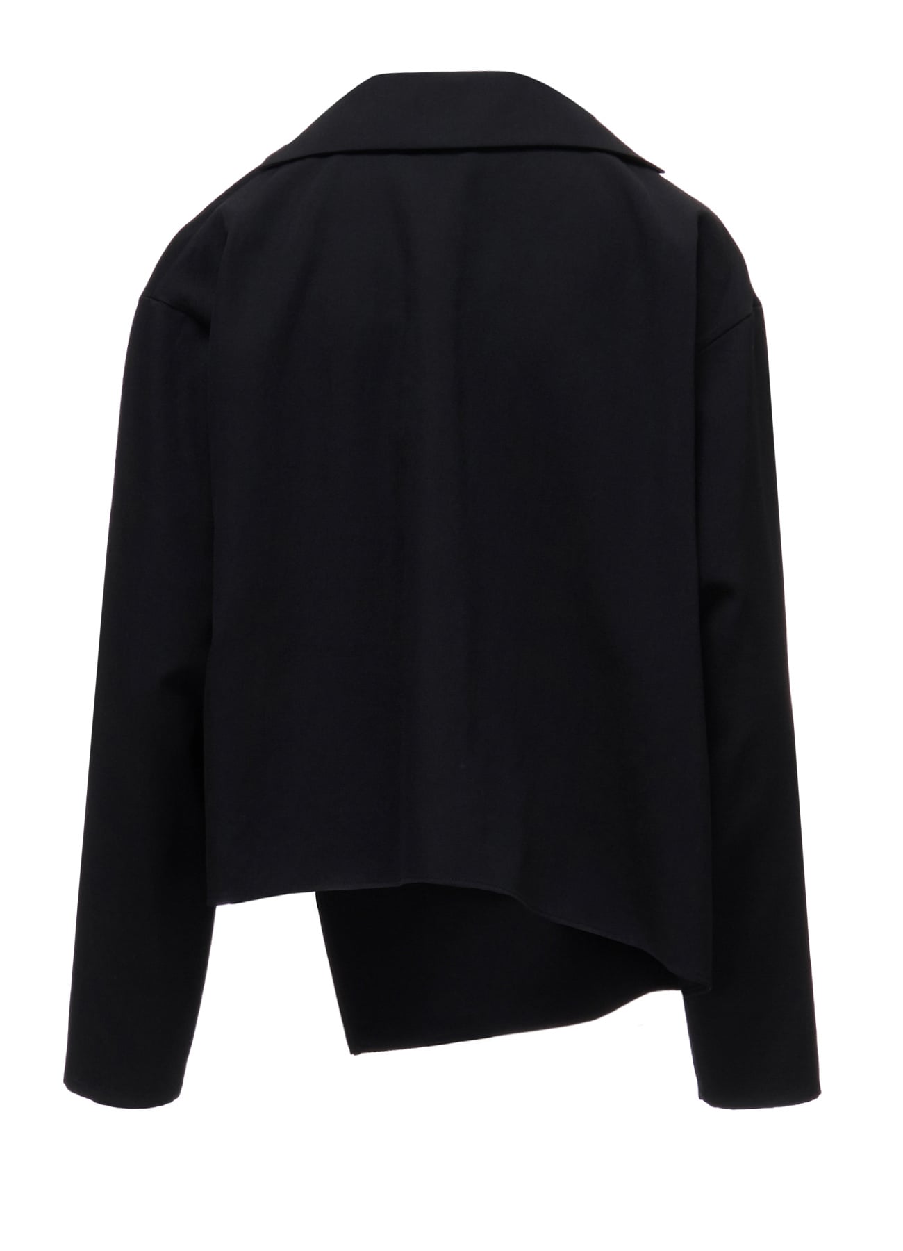 WOOL GABARDINE DRAPE BLOUSE
