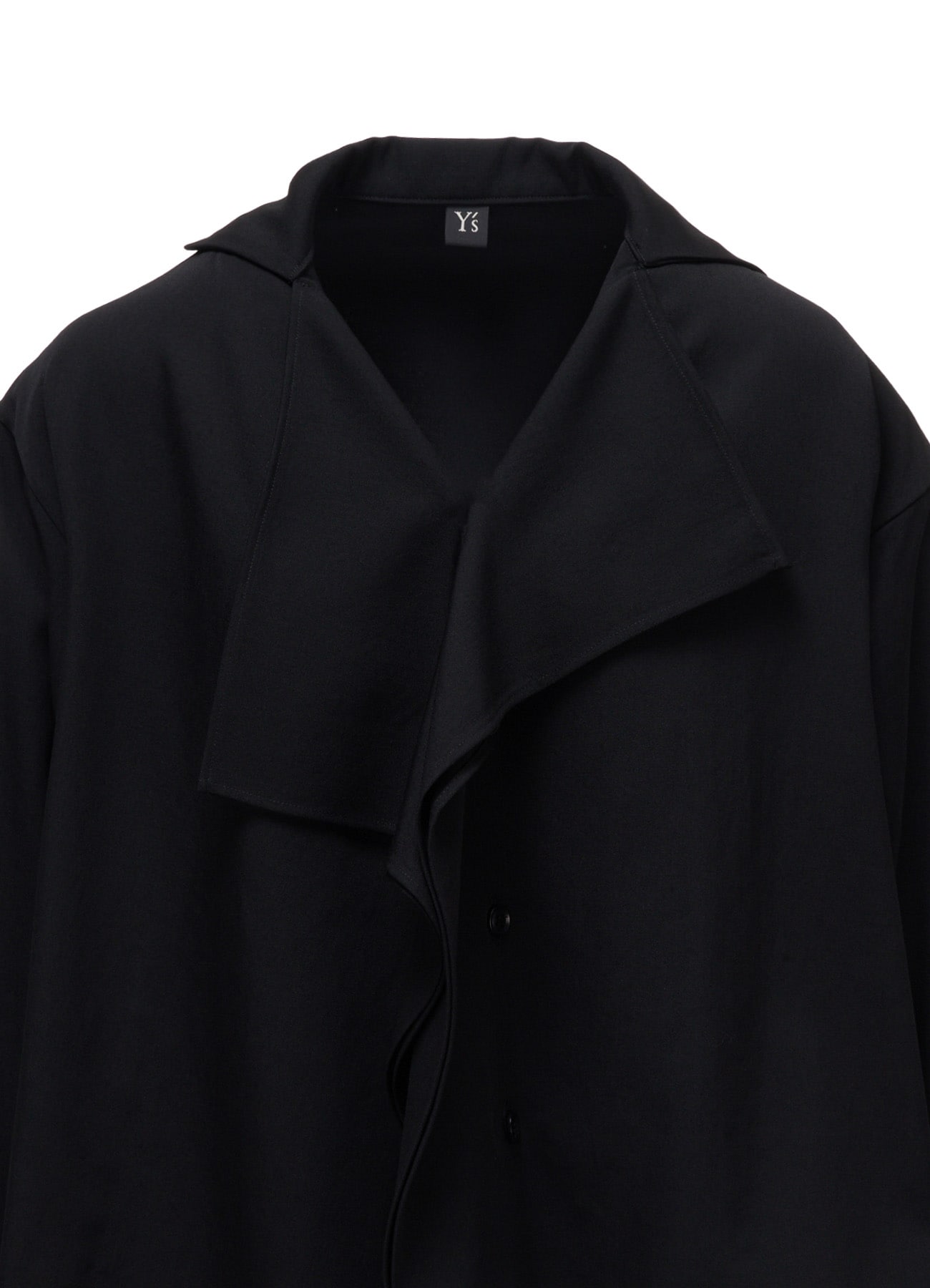 WOOL GABARDINE DRAPE BLOUSE