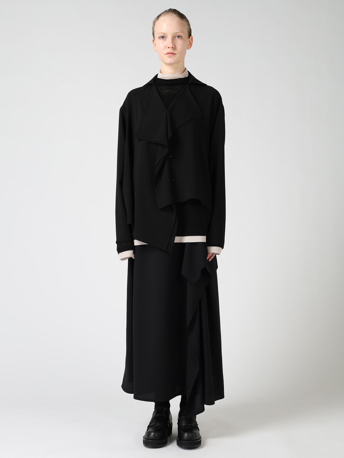 TA/PE GEORGETTE DRAPE BLOUSE