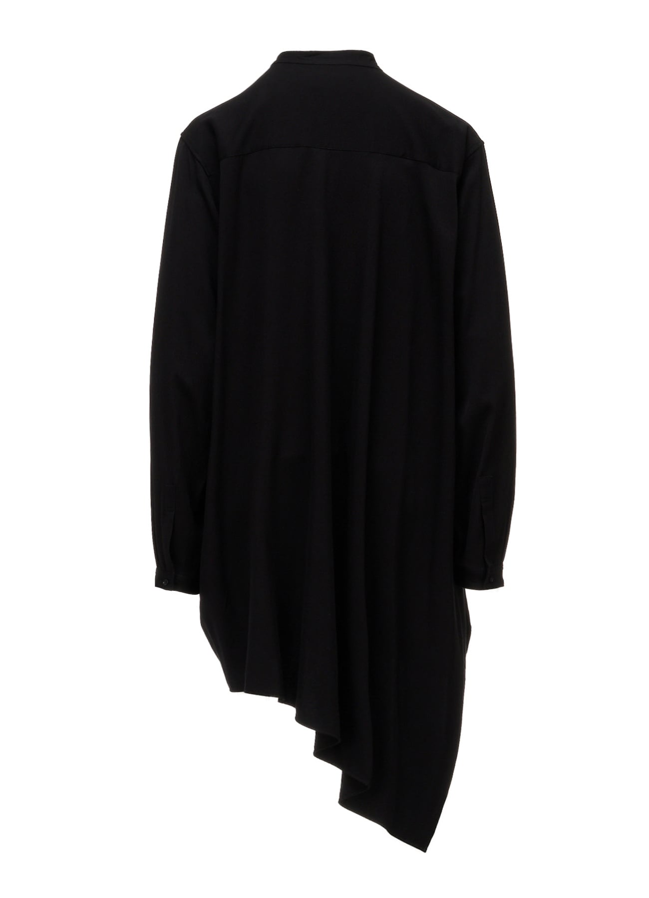 VISCOSE/TRIACETATE BLEND STAND COLLAR ASYMMETRIC BLOUSE