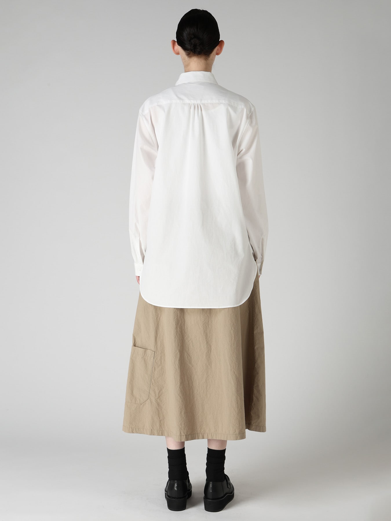 100/2 COTTON BROAD DOUBLE-FRONT GATHERED BLOUSE