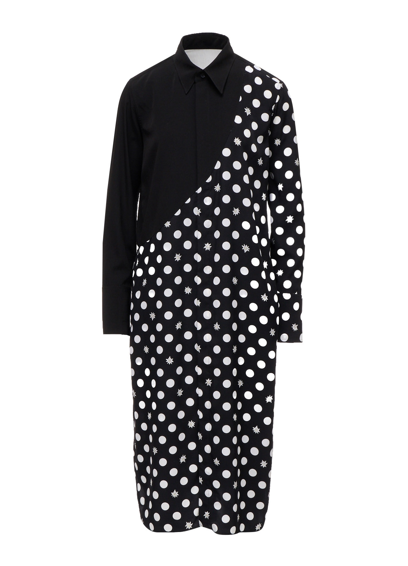 DOT FLOWER PRINT PANEL BLOUSE