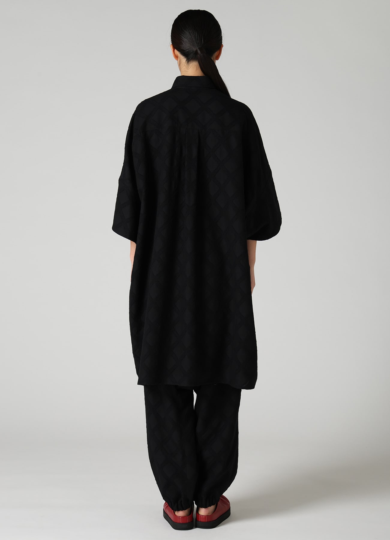 PLAID JACQUARD OVERSIZED BLOUSE