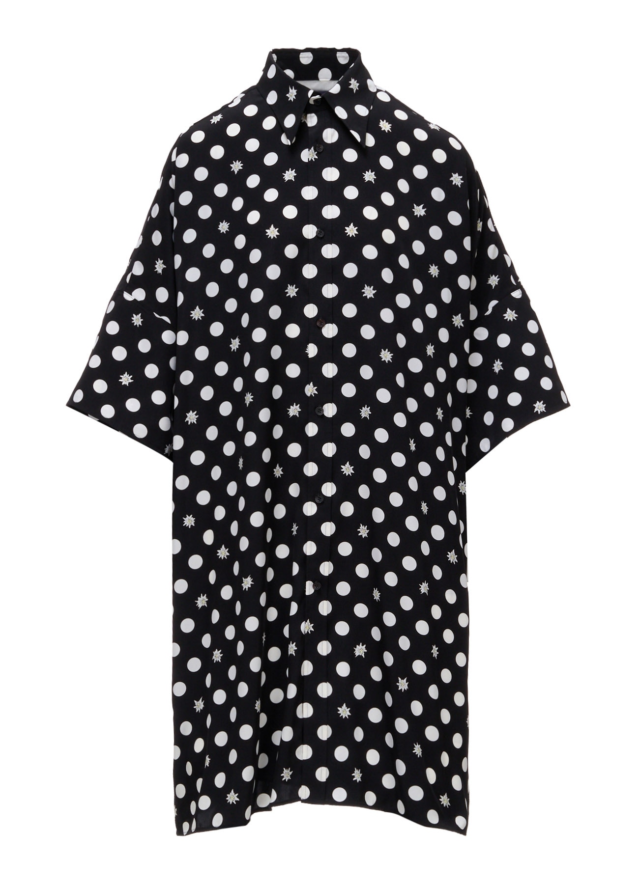 DOT FLOWER PRINT OVERSIZED BLOUSE