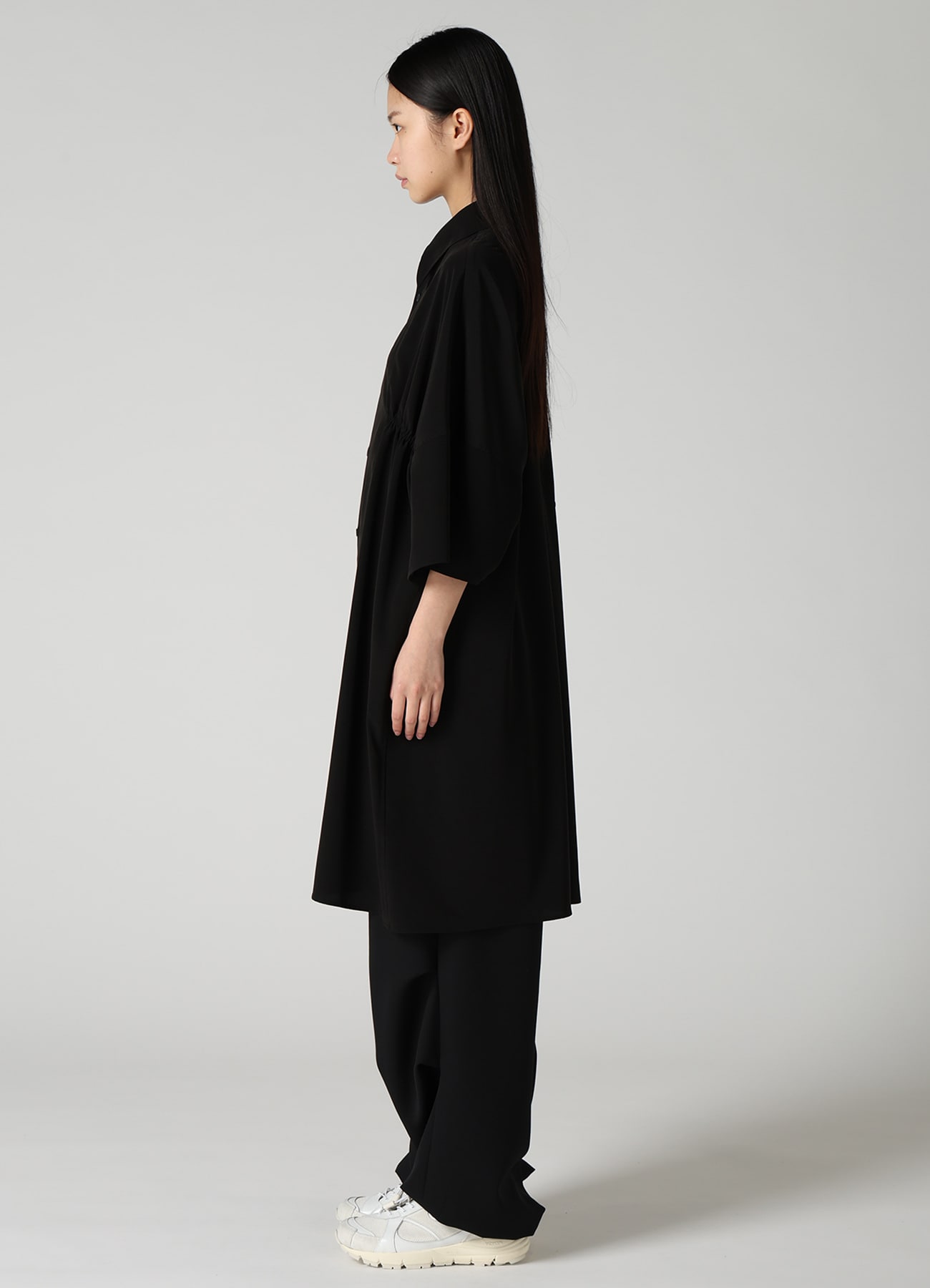 TA/PE SUPER VIYON TUSSER GATHERED OVERSIZED BLOUSE