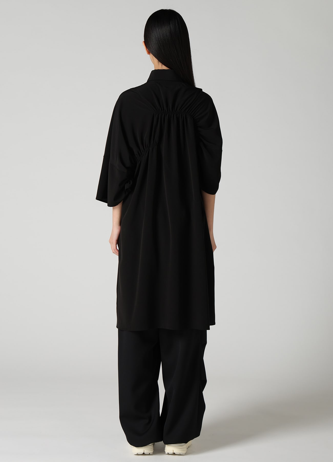 TA/PE SUPER VIYON TUSSER GATHERED OVERSIZED BLOUSE