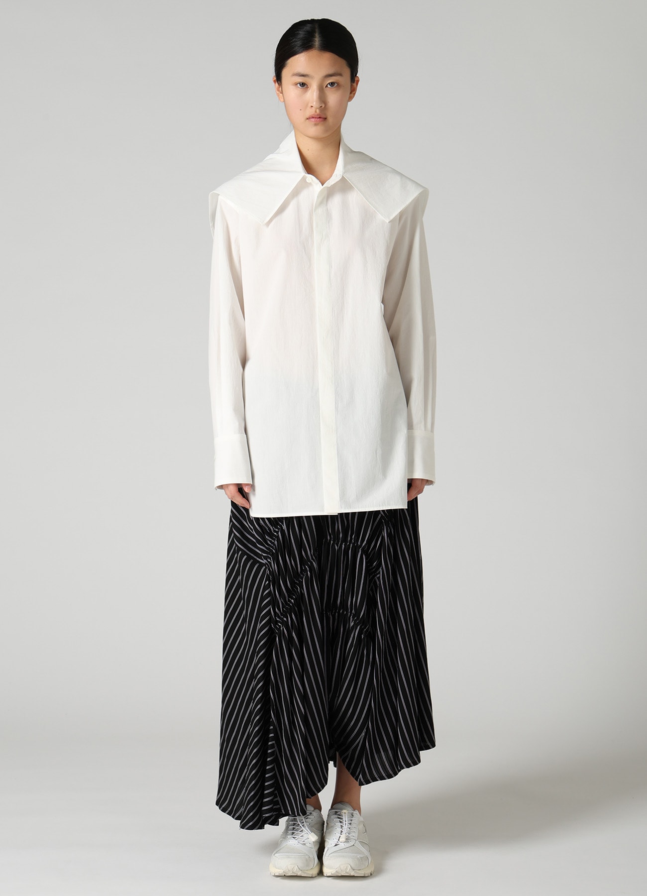 HARD-TWIST DOWNPROOF BIG COLLAR BLOUSE