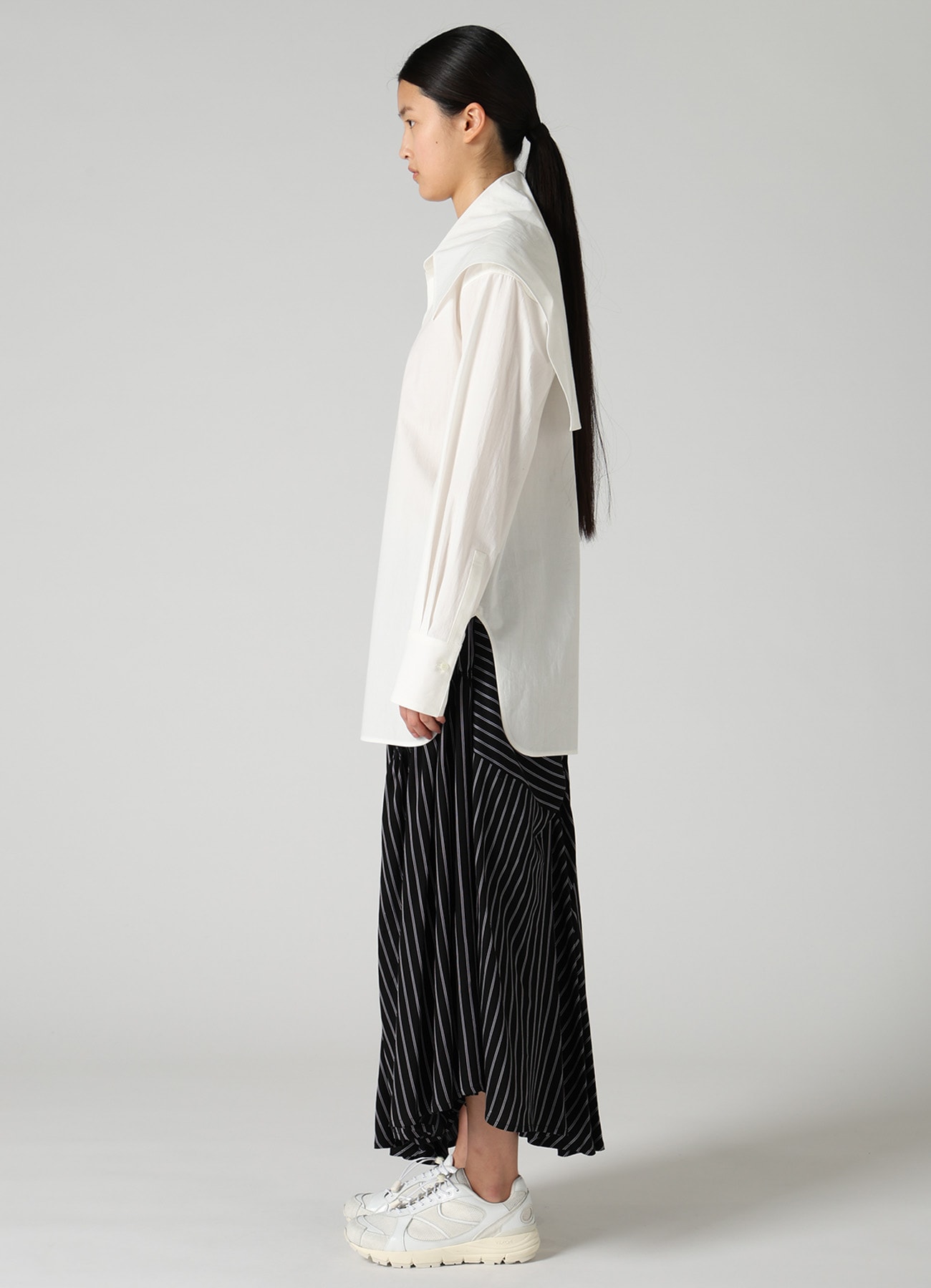 HARD-TWIST DOWNPROOF BIG COLLAR BLOUSE