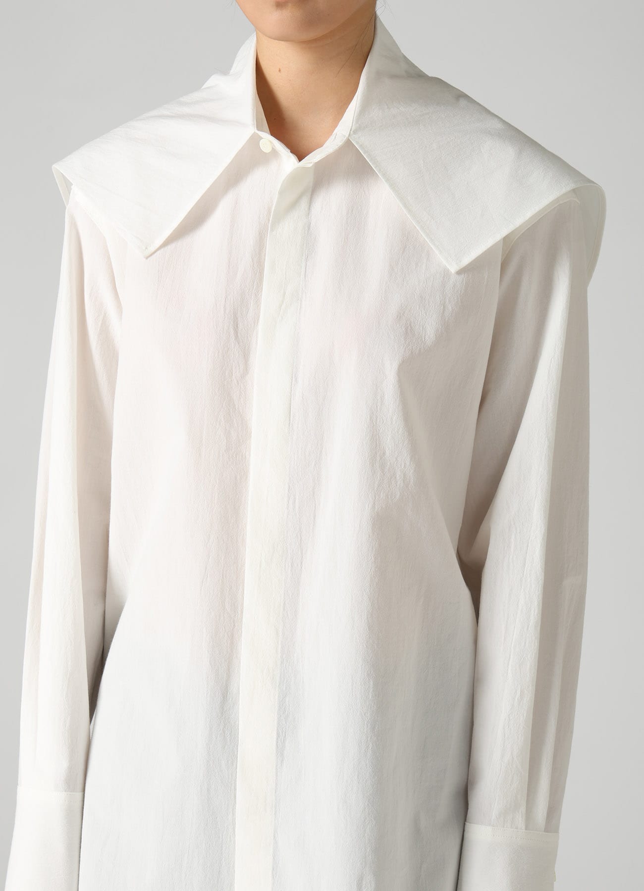HARD-TWIST DOWNPROOF BIG COLLAR BLOUSE