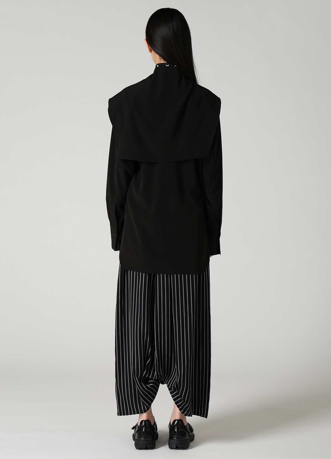 TA/PE SUPER VIYON TUSSER LARGE COLLAR BLOUSE