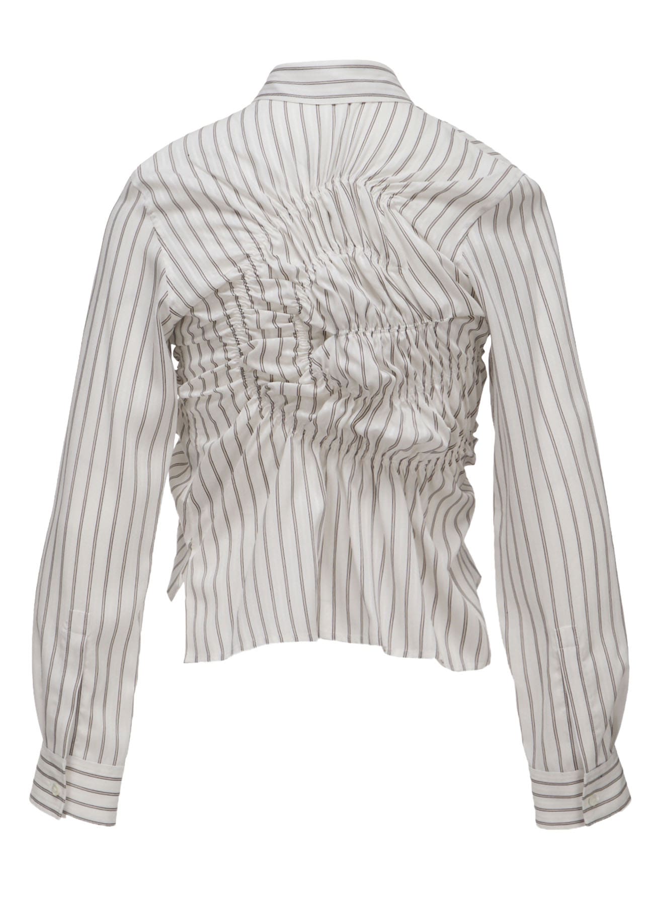 CUPRA STRIPE RANDOM GATHERED BLOUSE