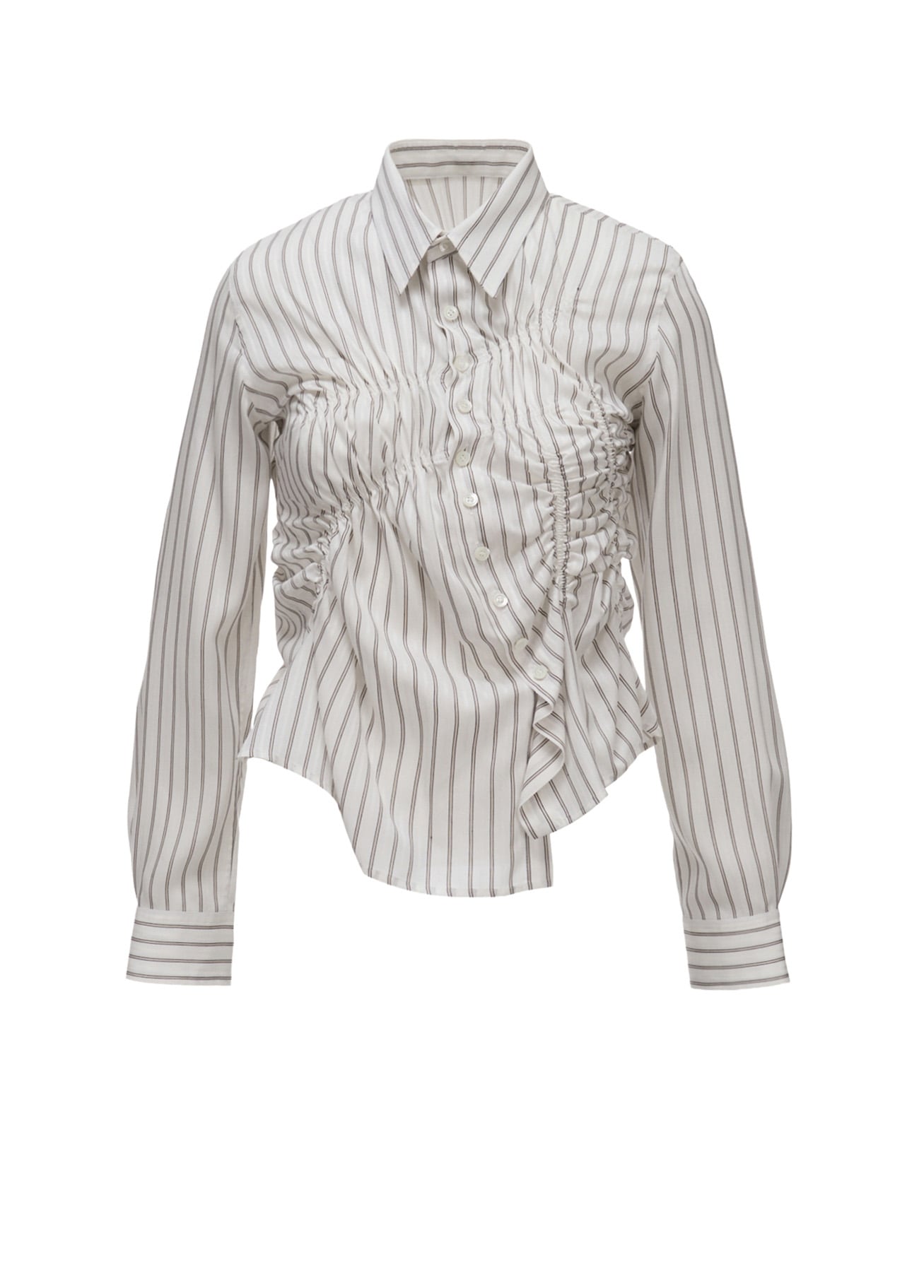 CUPRA STRIPE RANDOM GATHERED BLOUSE