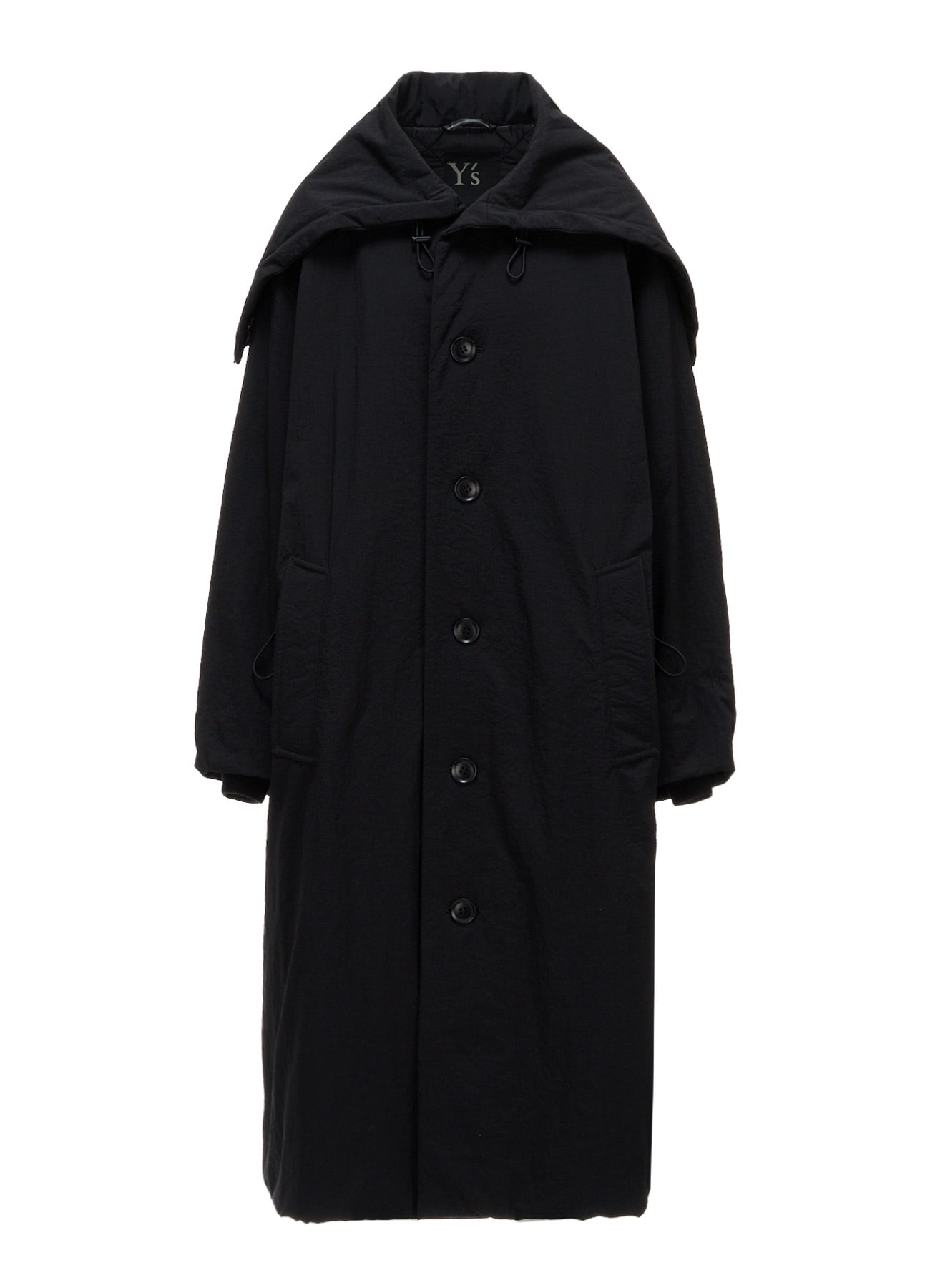 NYLON PADDED TASLAN OXFORD STAND HOODIE COAT