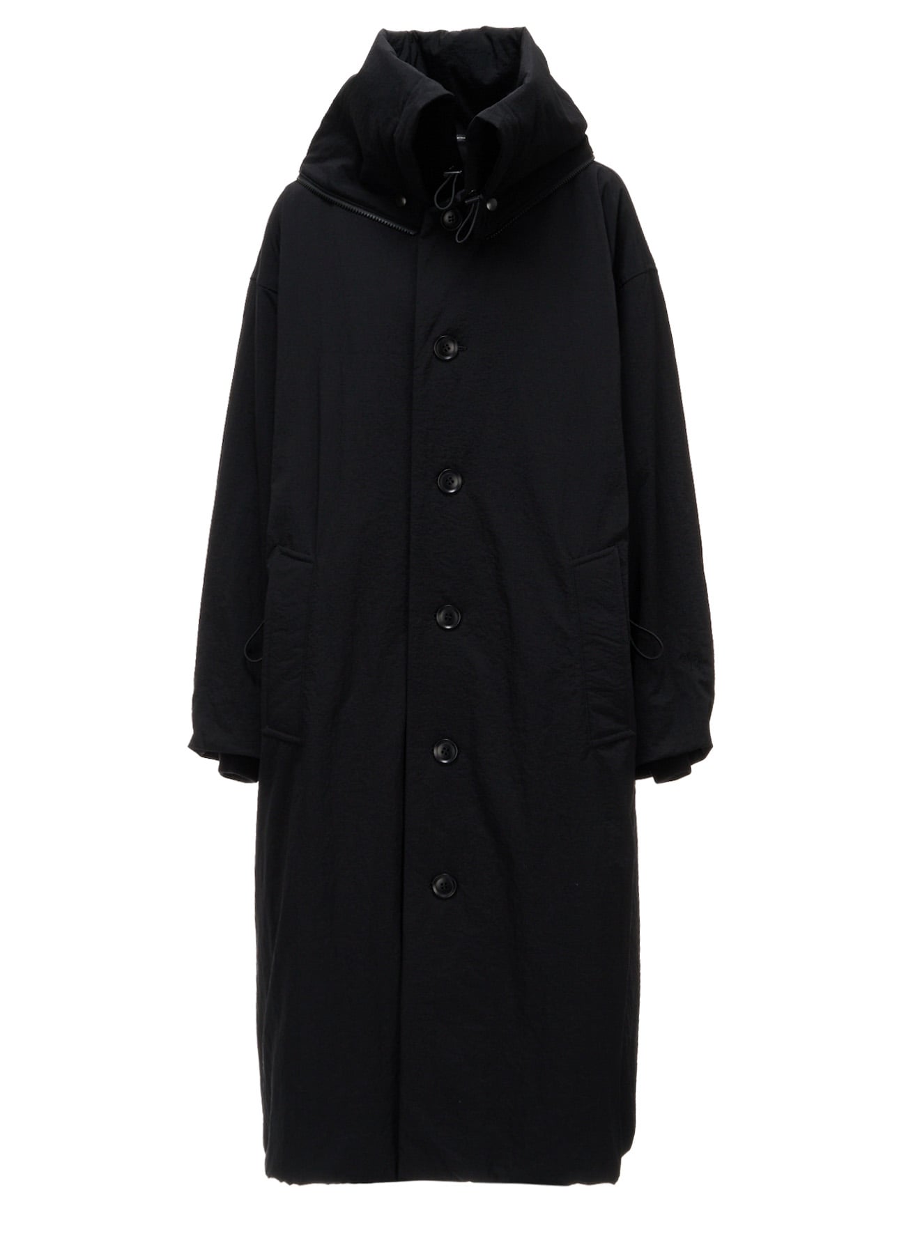 NYLON PADDED TASLAN OXFORD STAND HOODIE COAT