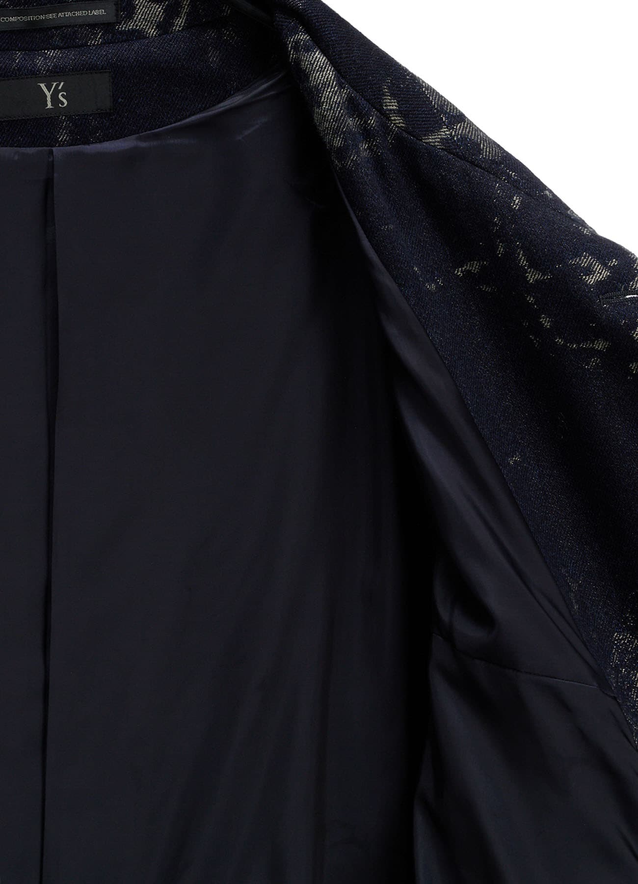 DENIM JACQUARD ARRANGED SLEEVE COAT