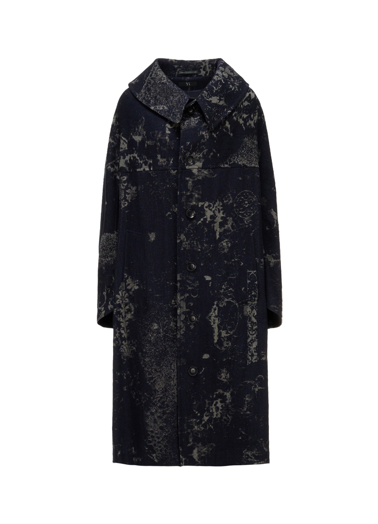 DENIM JACQUARD ARRANGED SLEEVE COAT