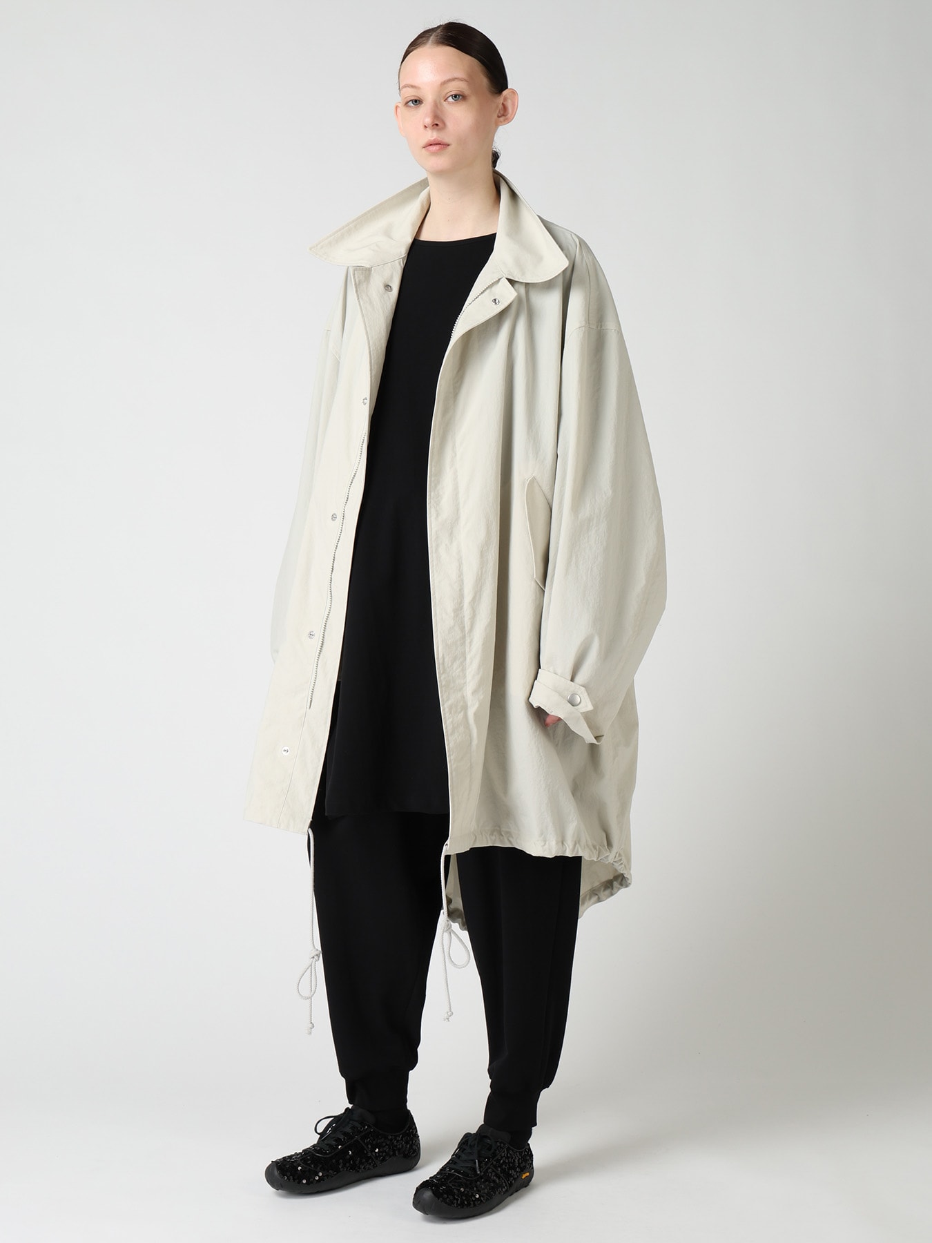 NY/ TASLAN OXFORD BACK TIERED COAT