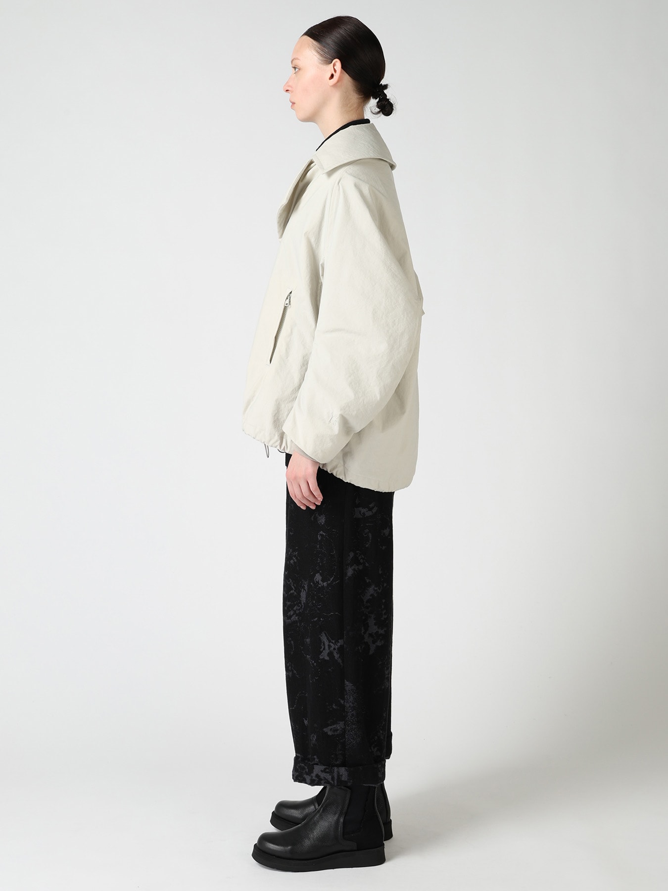 NYLON PADDED TASLAN OXFORD ARRANGED 3/4 SLEEVE COAT