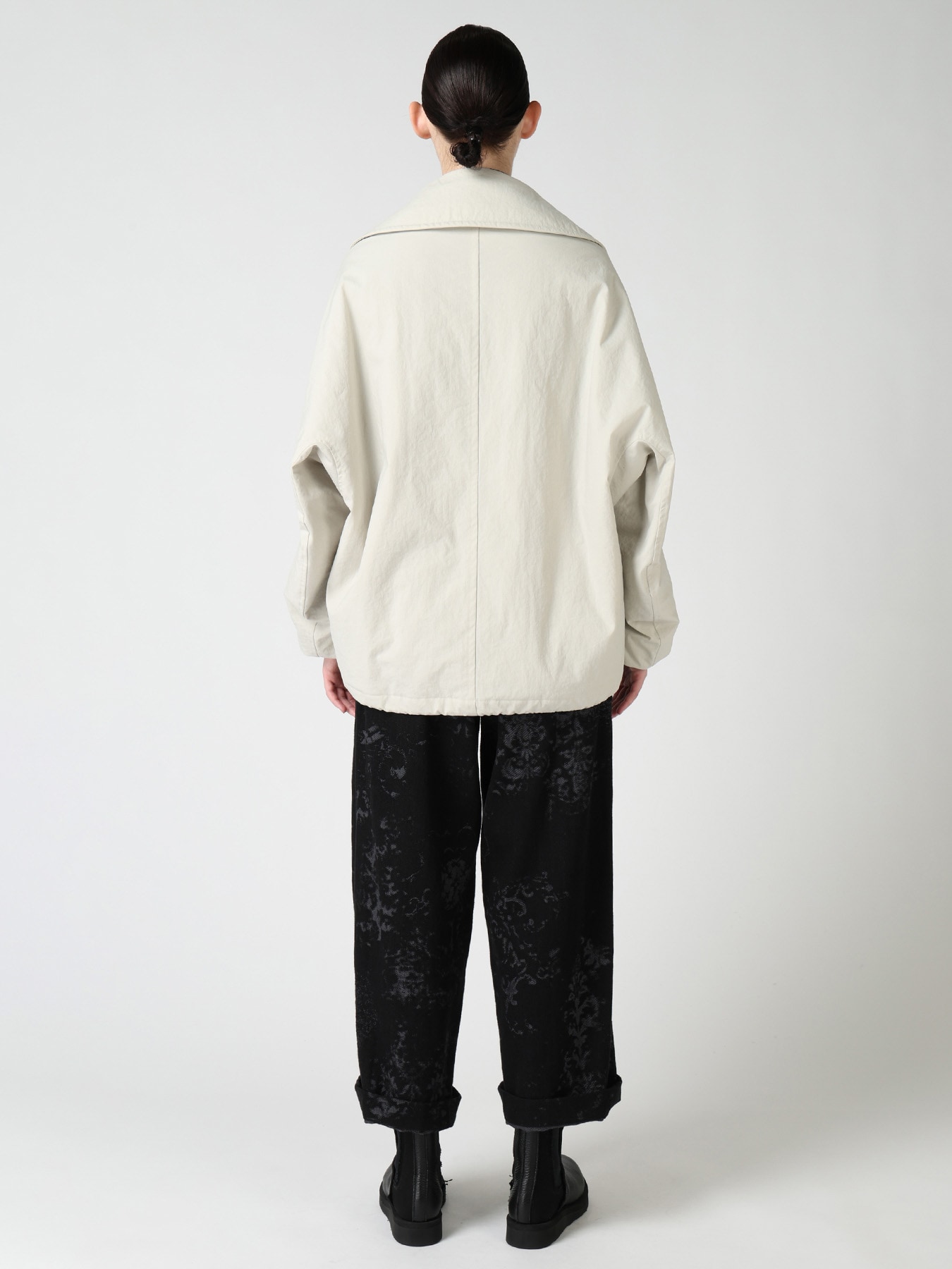 NYLON PADDED TASLAN OXFORD ARRANGED 3/4 SLEEVE COAT