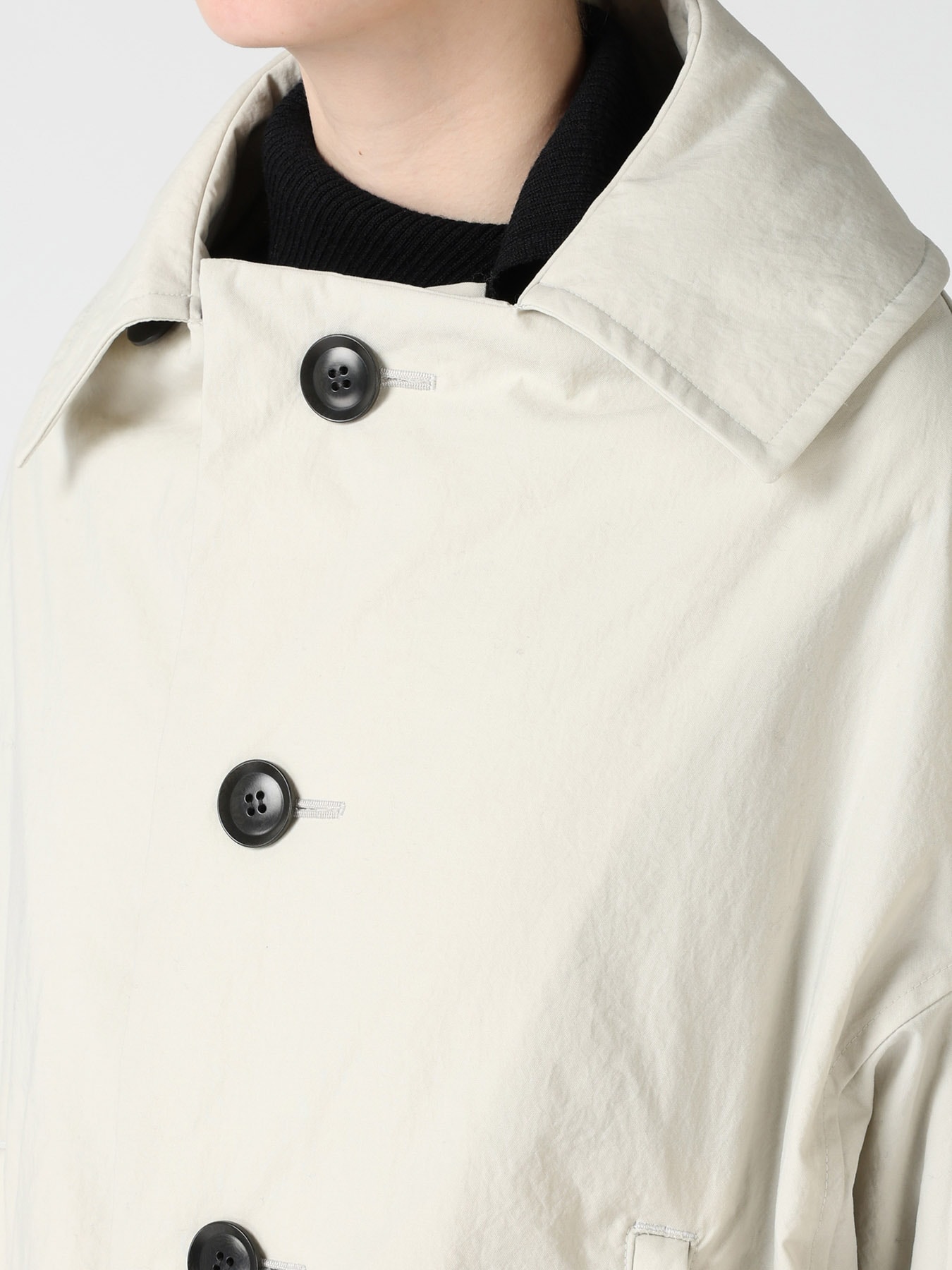 NYLON PADDED TASLAN OXFORD ARRANGED 3/4 SLEEVE COAT
