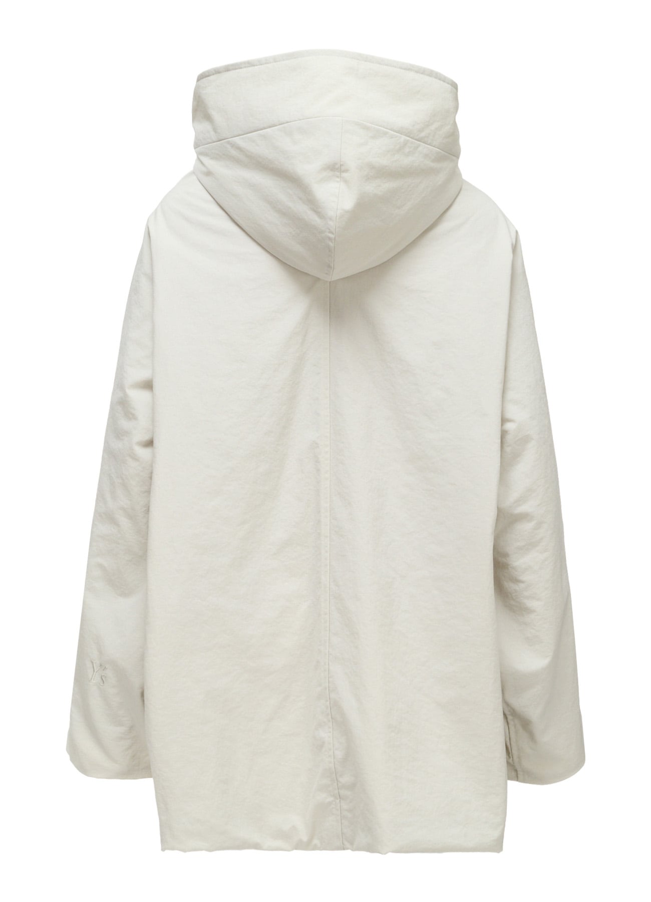 NYLON PADDED TASLAN OXFORD HOODED SHORT COAT