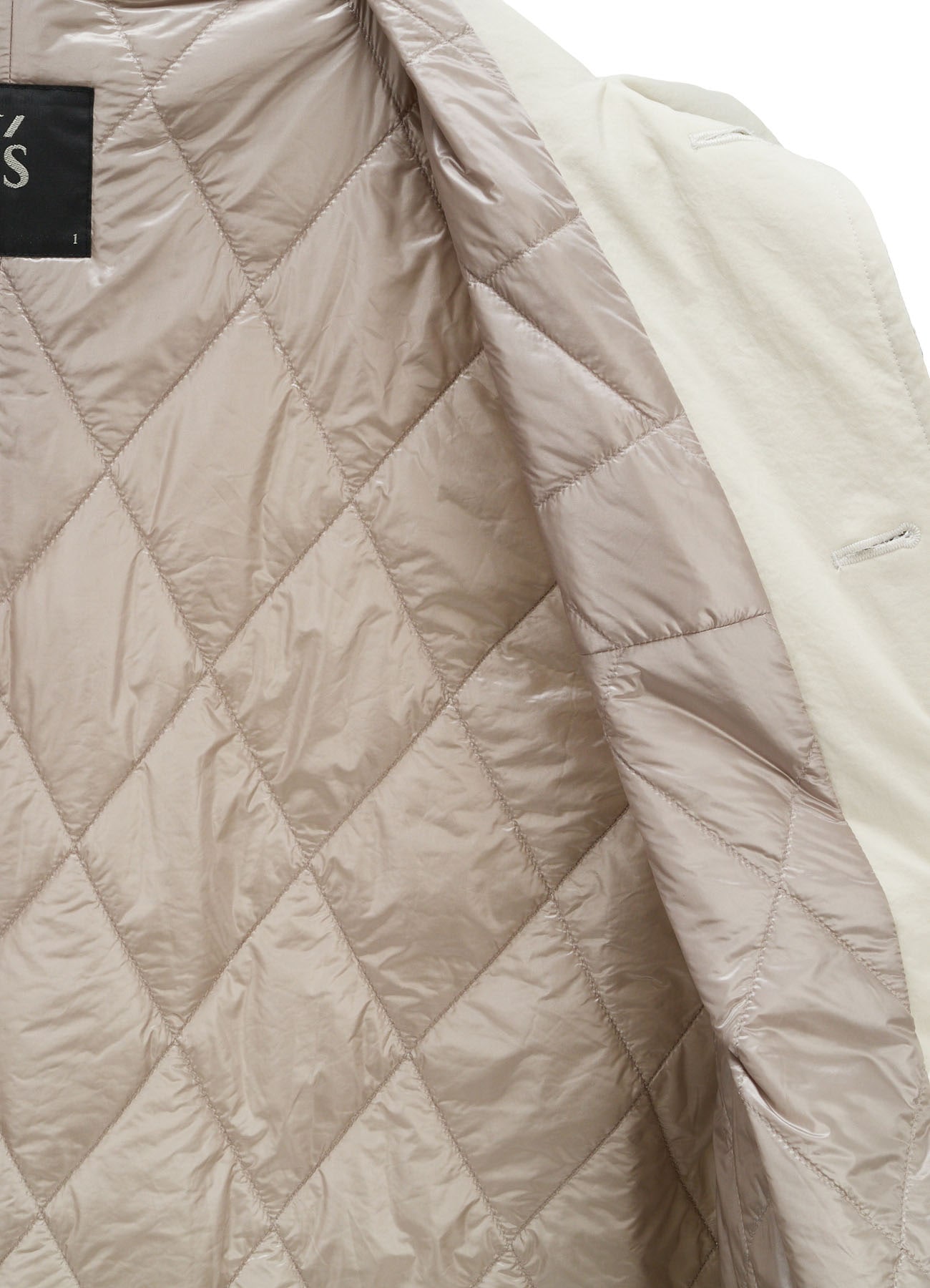 NYLON PADDED TASLAN OXFORD HOODED SHORT COAT