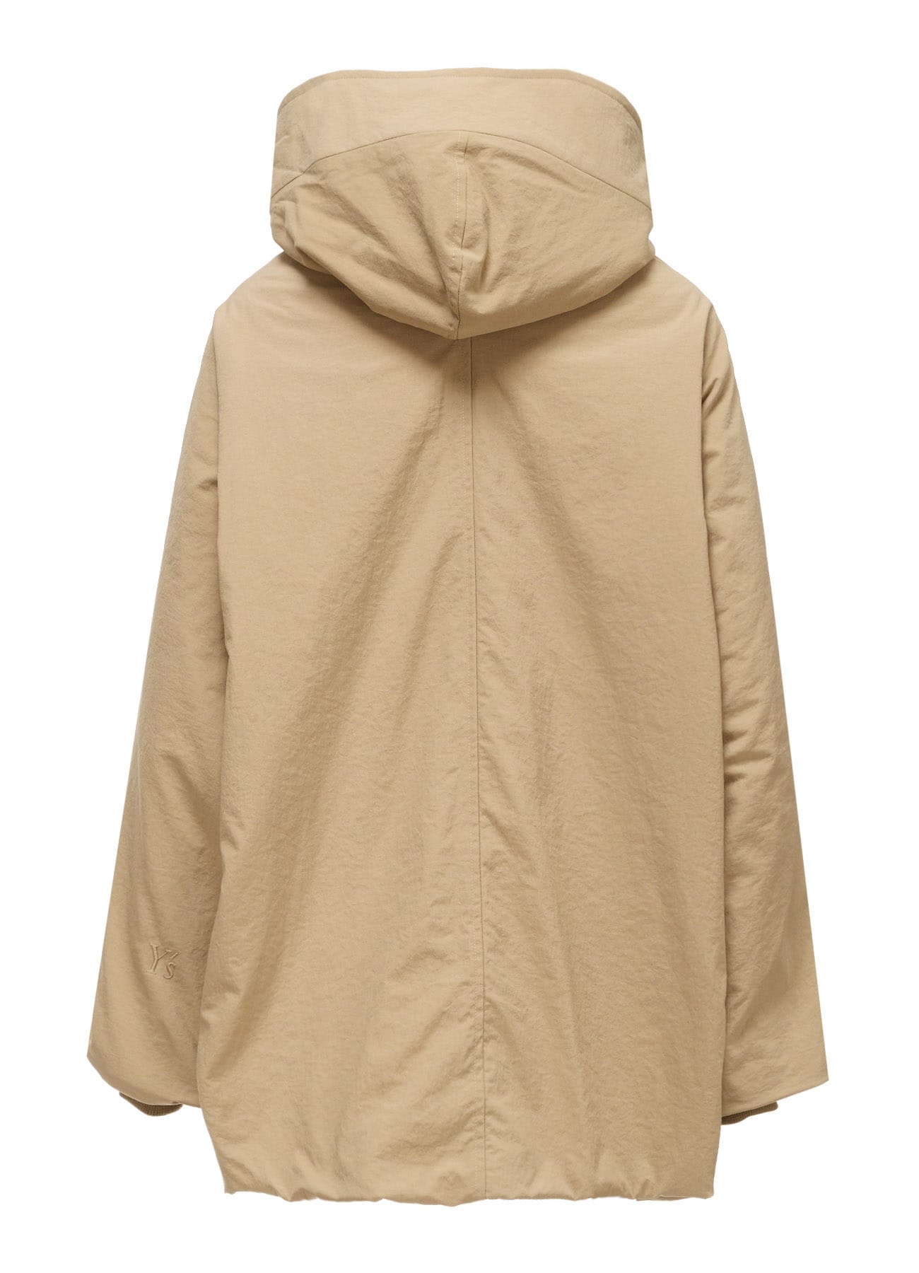 NYLON PADDED TASLAN OXFORD HOODED SHORT COAT