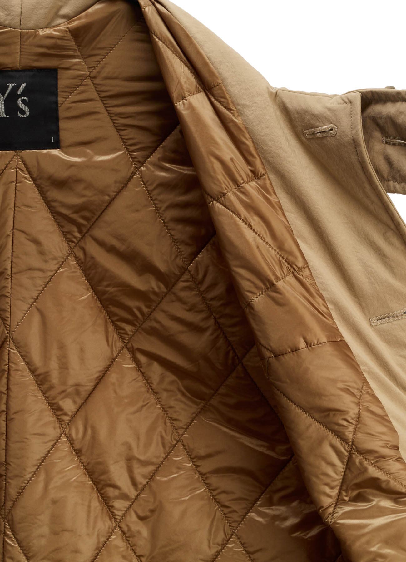 NYLON PADDED TASLAN OXFORD HOODED SHORT COAT
