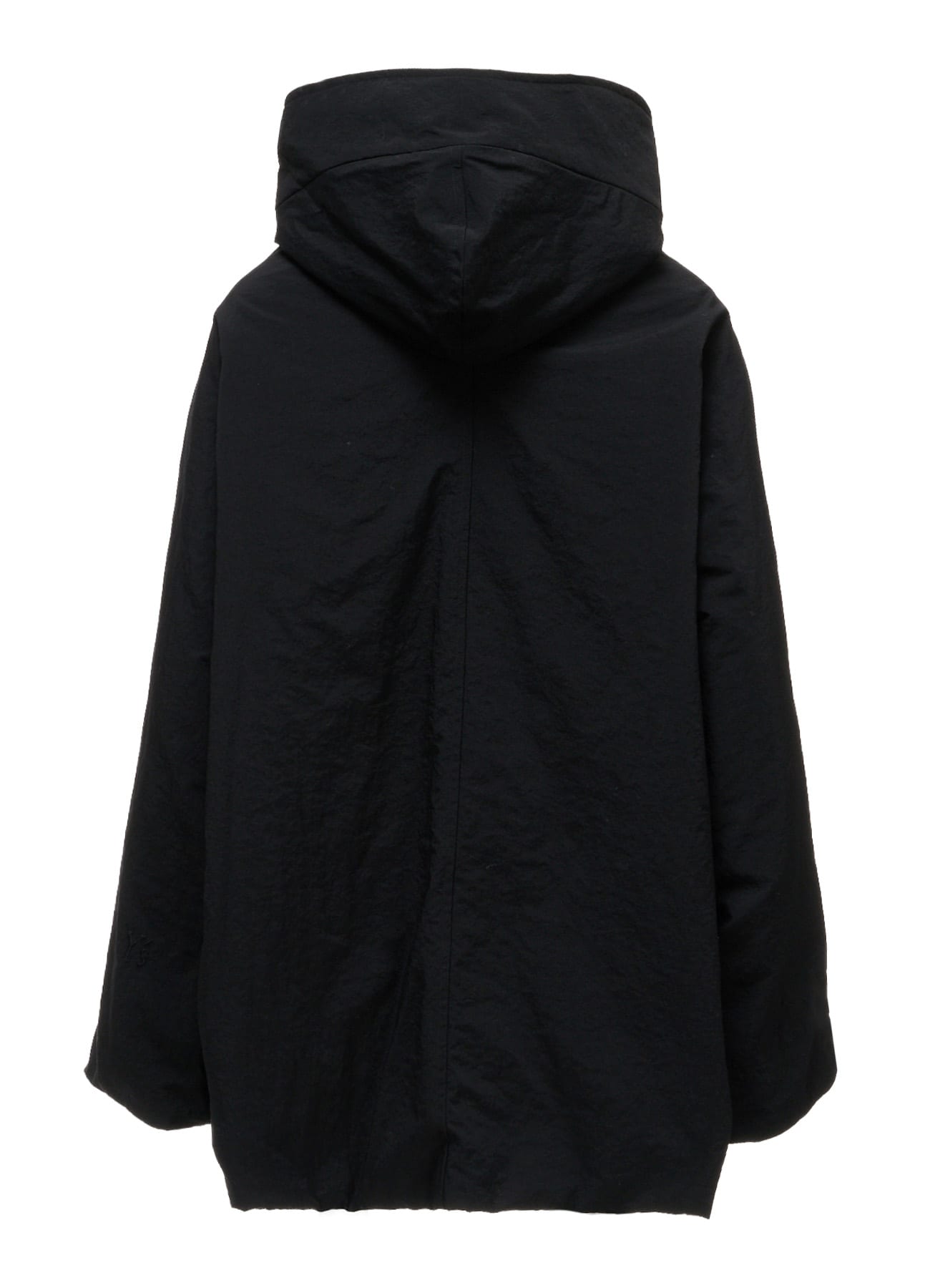 NYLON PADDED TASLAN OXFORD HOODED SHORT COAT