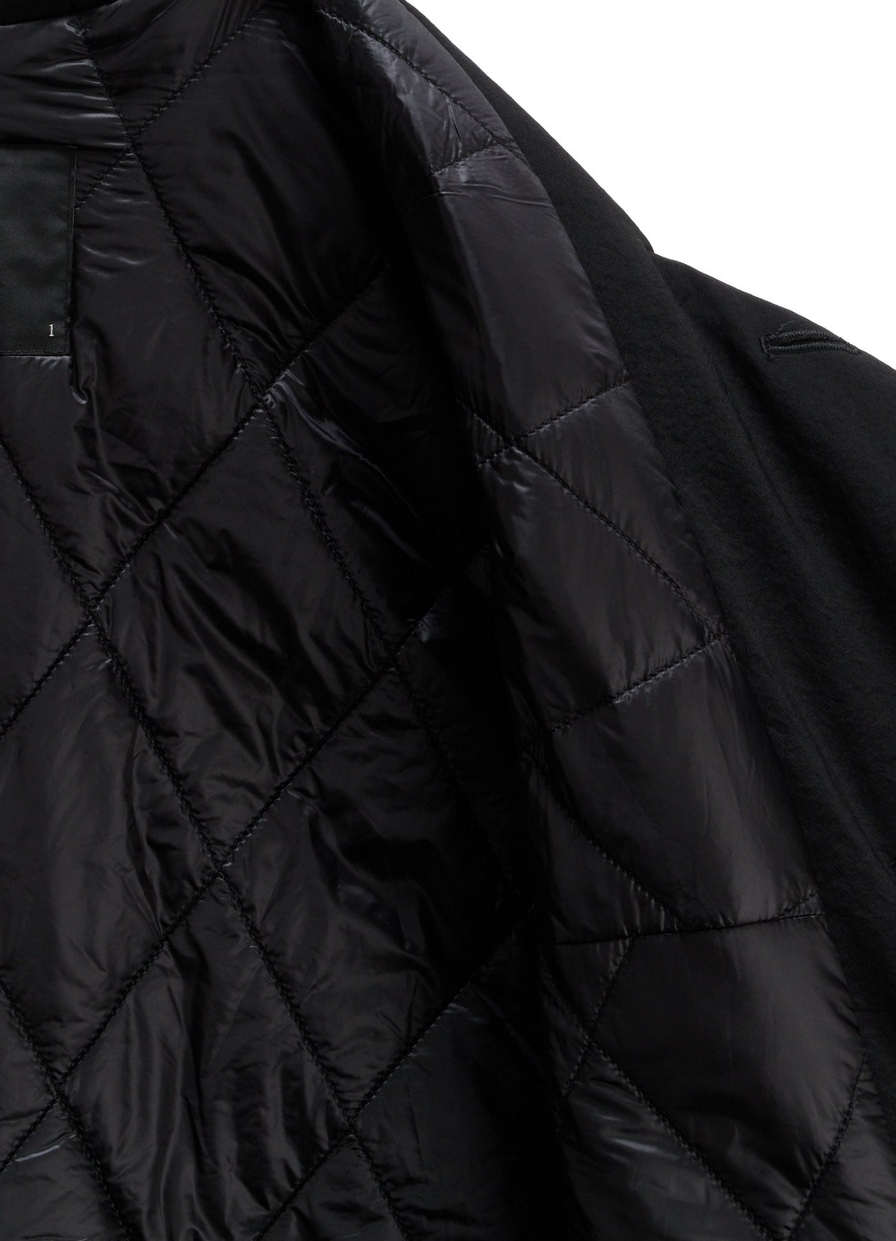 NYLON PADDED TASLAN OXFORD HOODED SHORT COAT