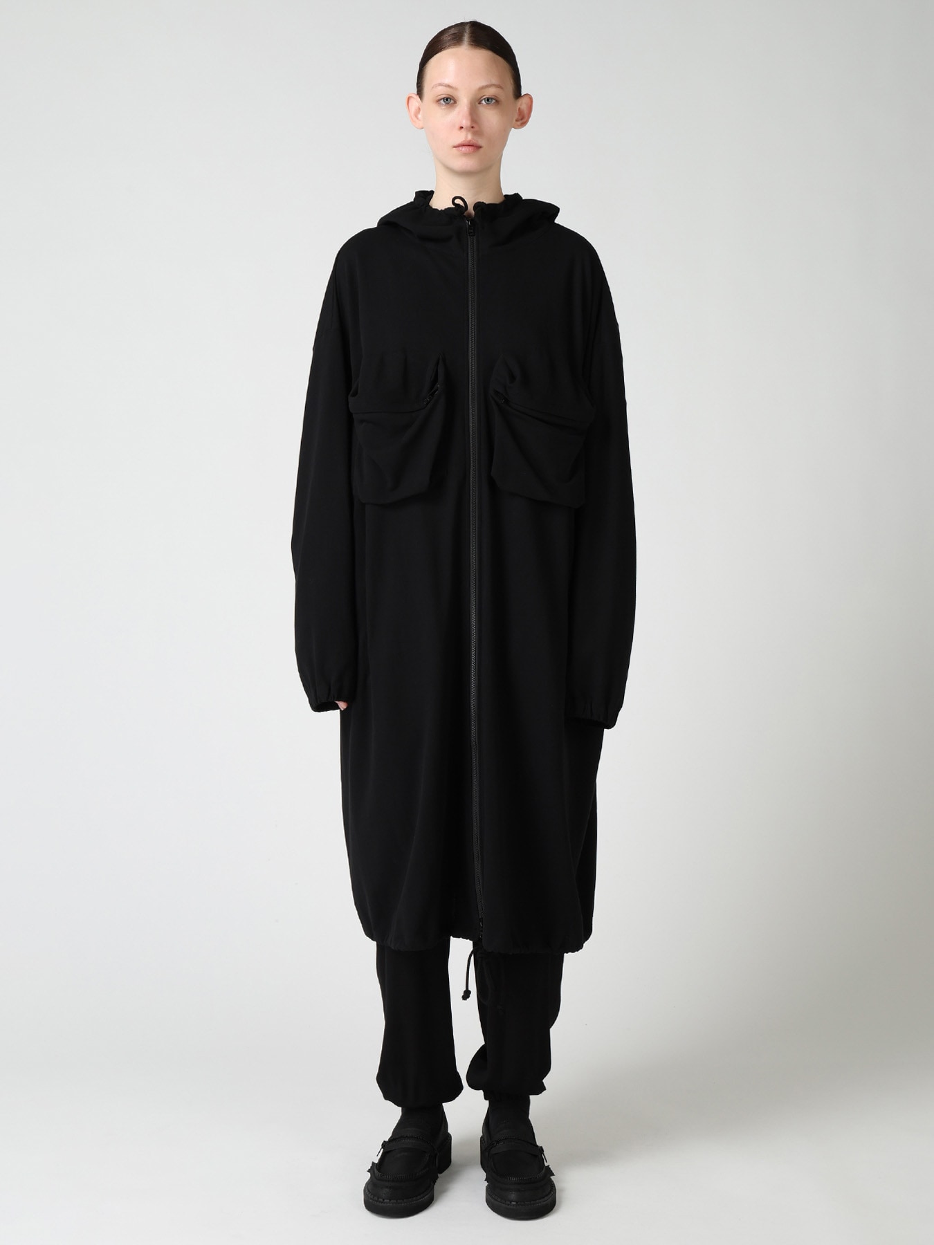COTTON INLAY ZIPPER POCKET COAT