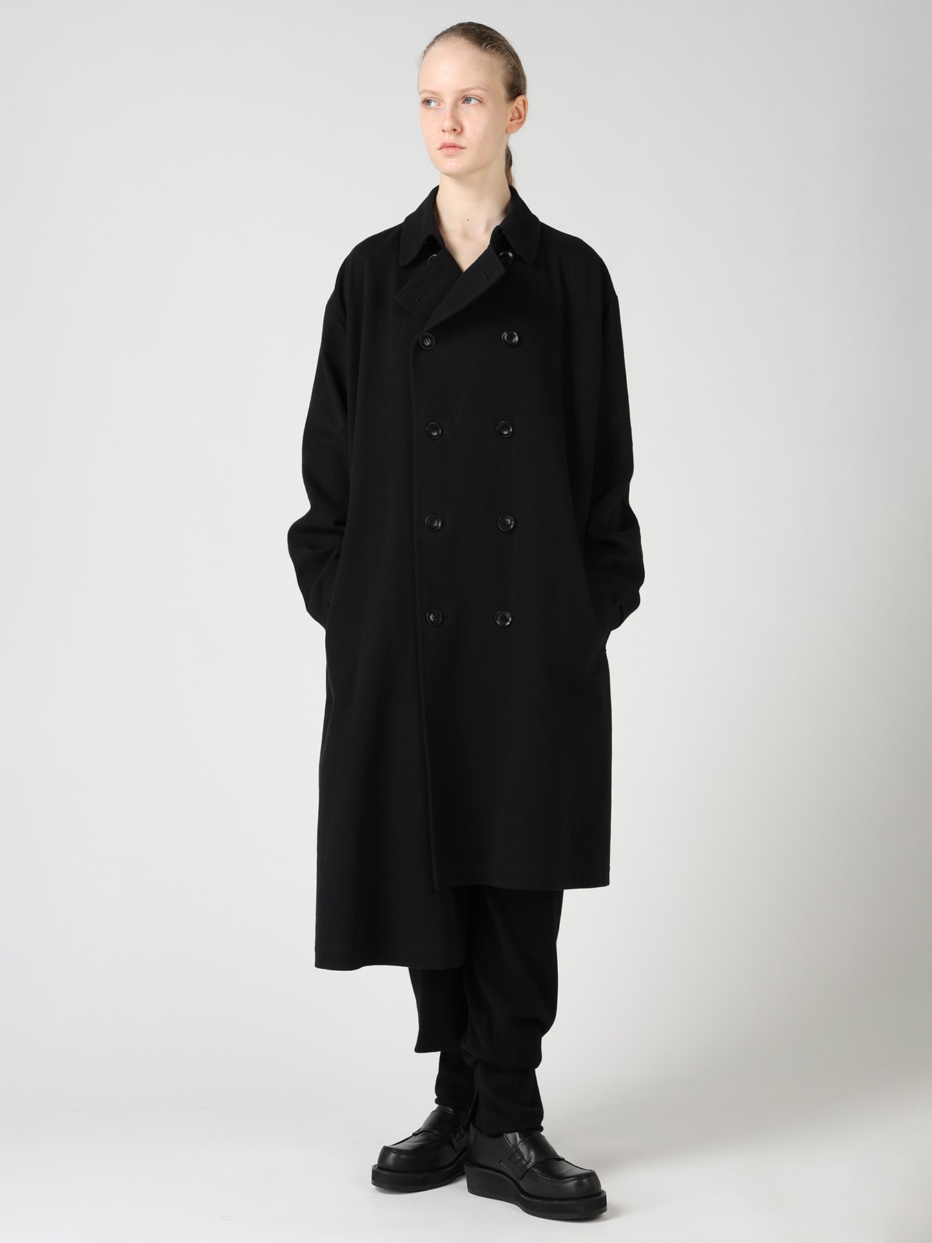 COTTON FLAX ASYMMETRIC TRENCH COAT