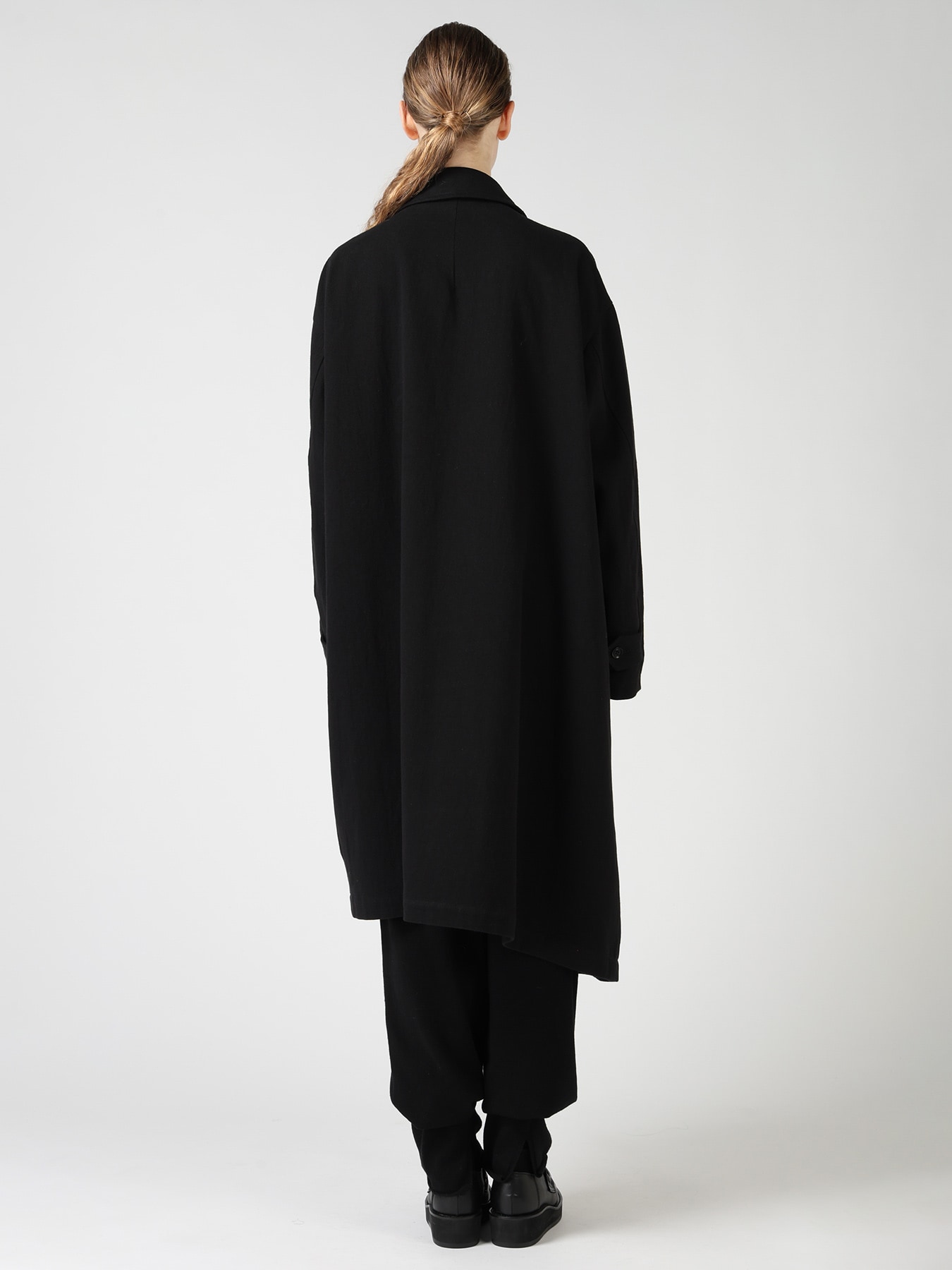 COTTON FLAX ASYMMETRIC TRENCH COAT