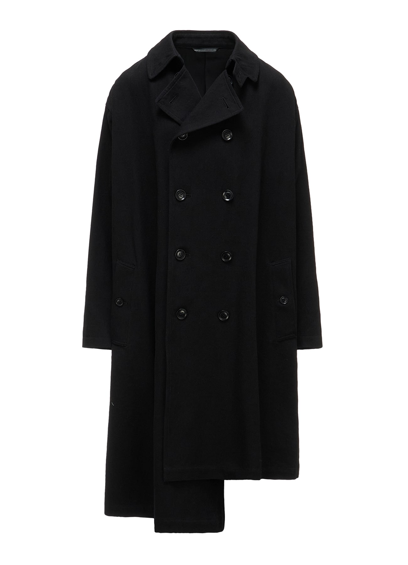 COTTON FLAX ASYMMETRIC TRENCH COAT