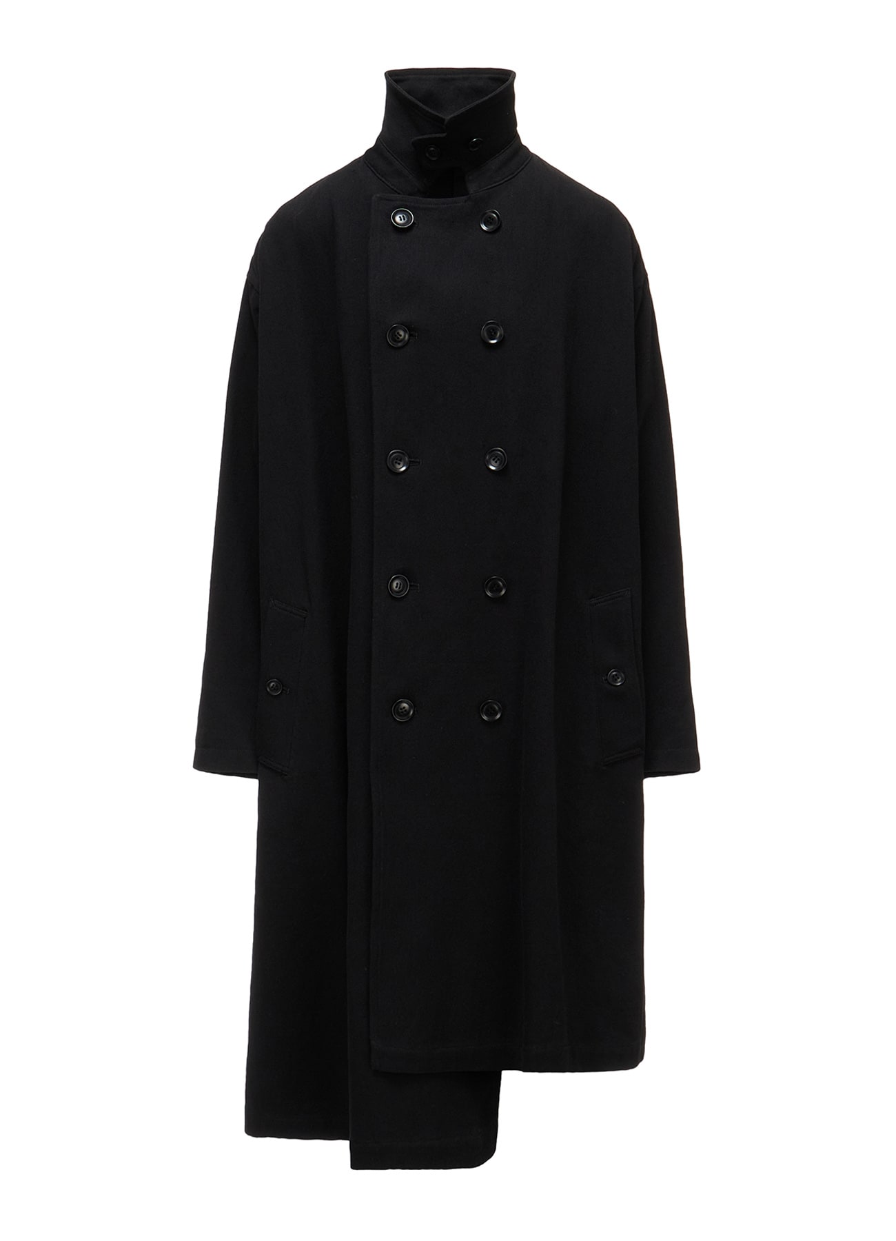 COTTON FLAX ASYMMETRIC TRENCH COAT