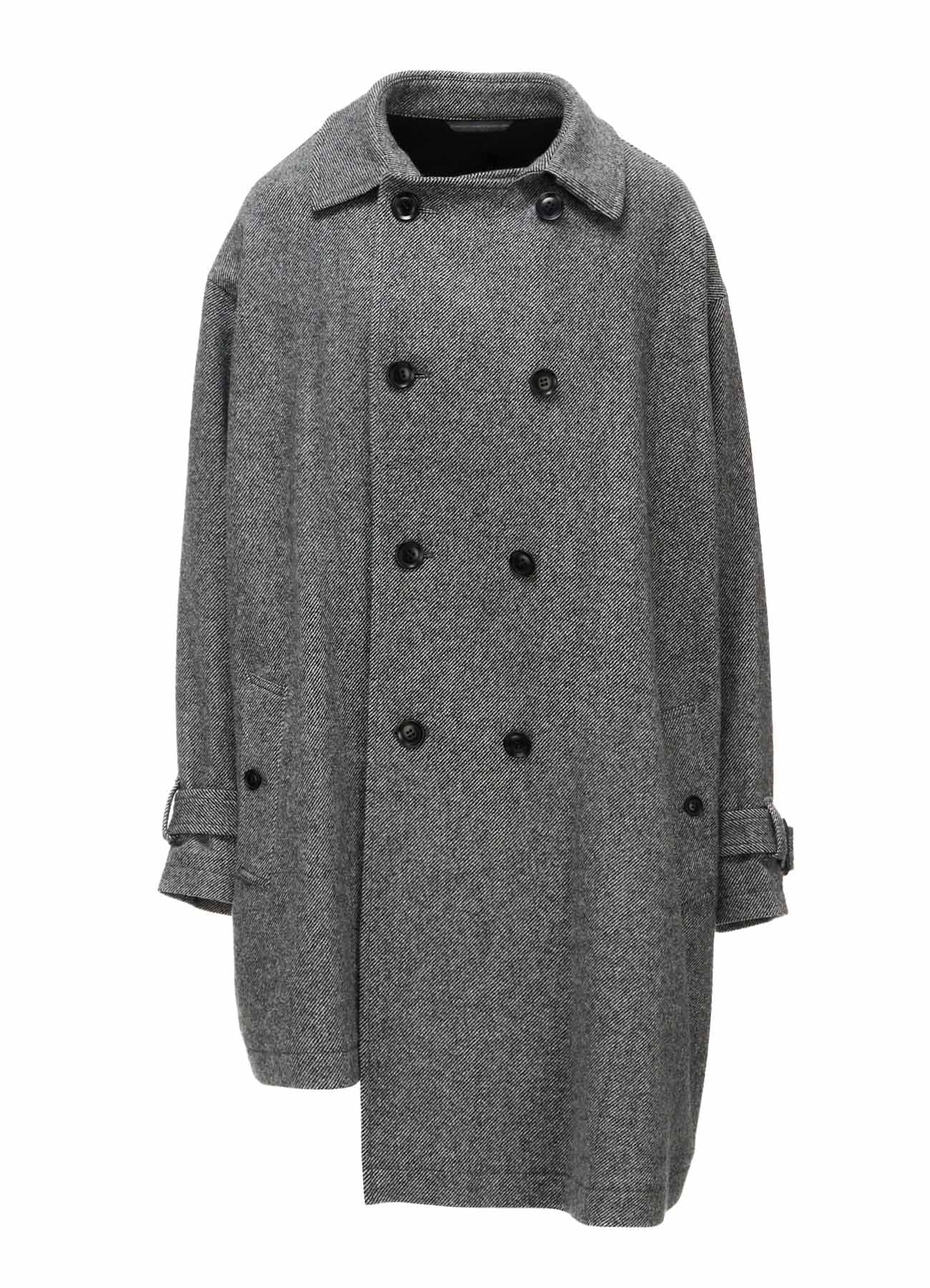 TWILL FLANNEL ASYMMETRIC HALF COAT