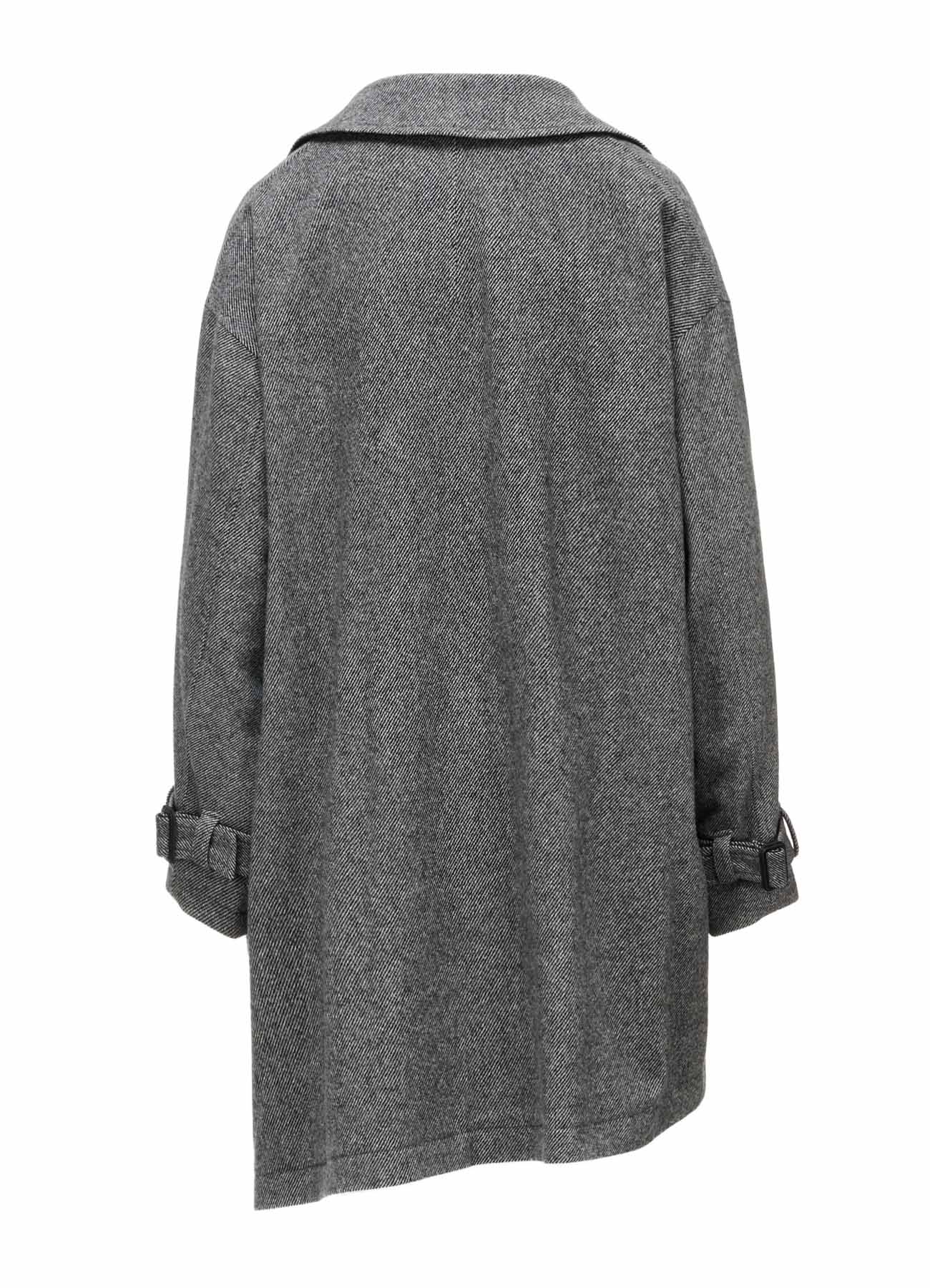TWILL FLANNEL ASYMMETRIC HALF COAT