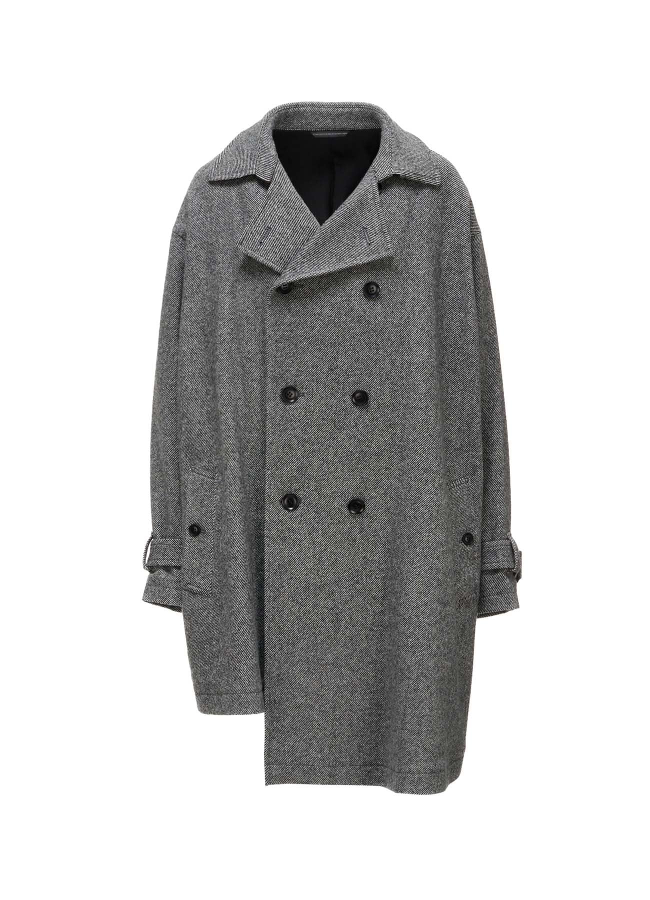 TWILL FLANNEL ASYMMETRIC HALF COAT